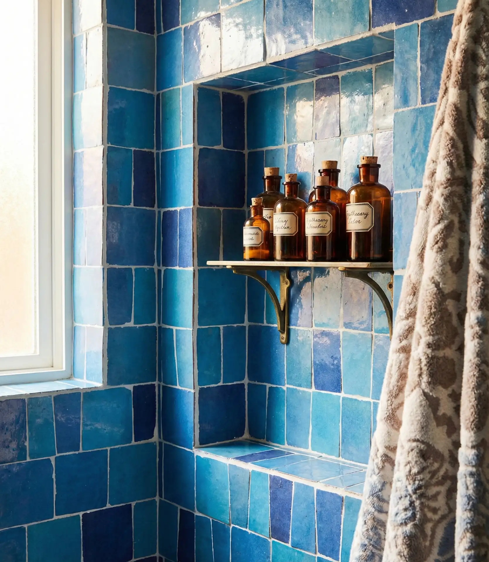 Blue Moroccan Zellige Tile 1