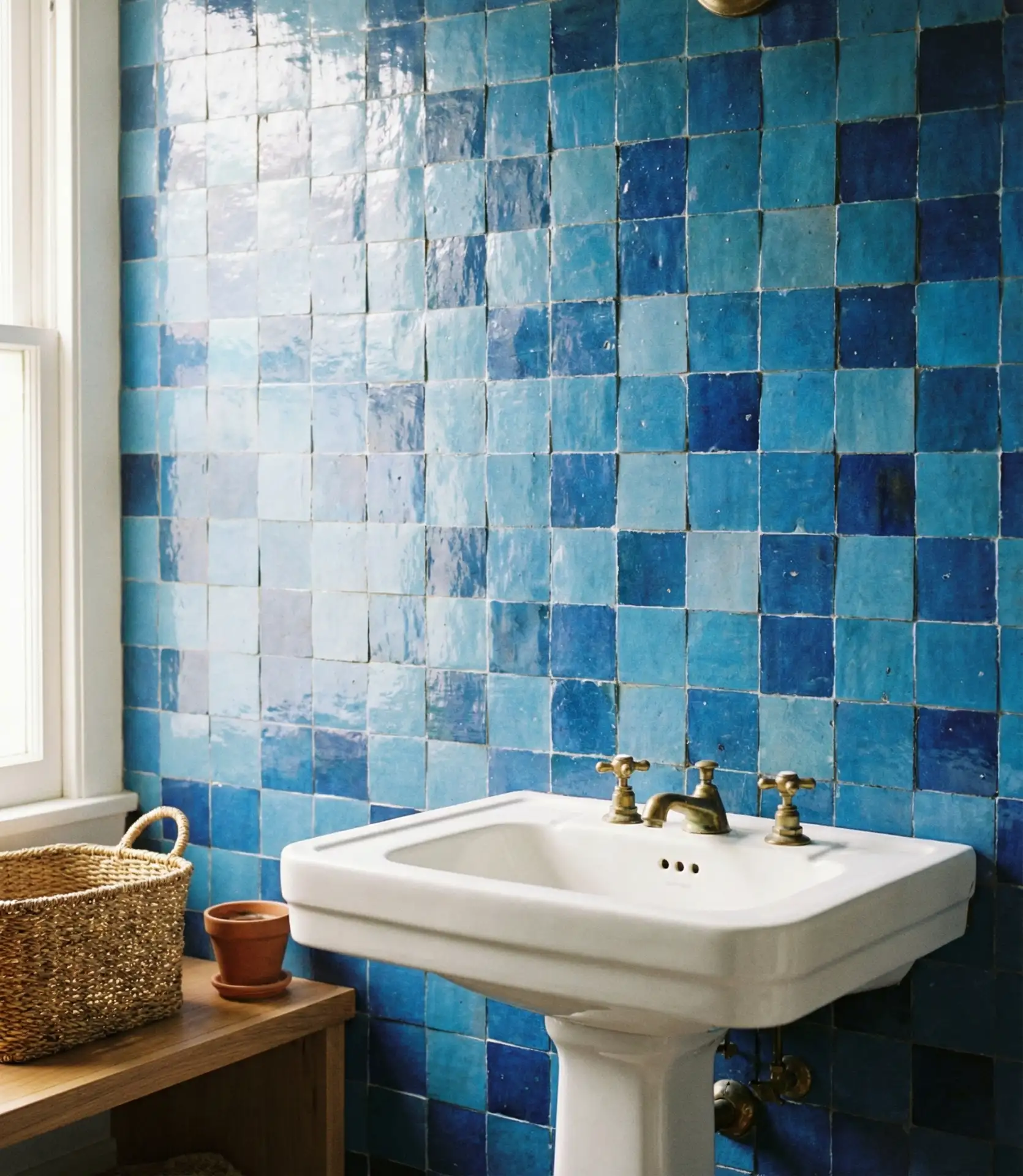 Blue Moroccan Zellige Tile 2