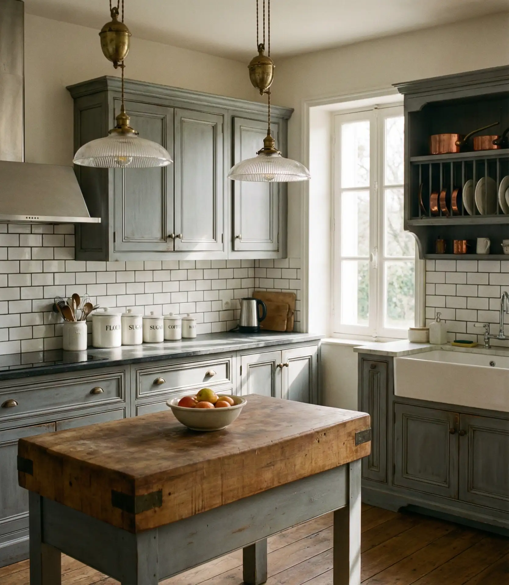 Blue Painted Cabinets in Country Kitchens 2