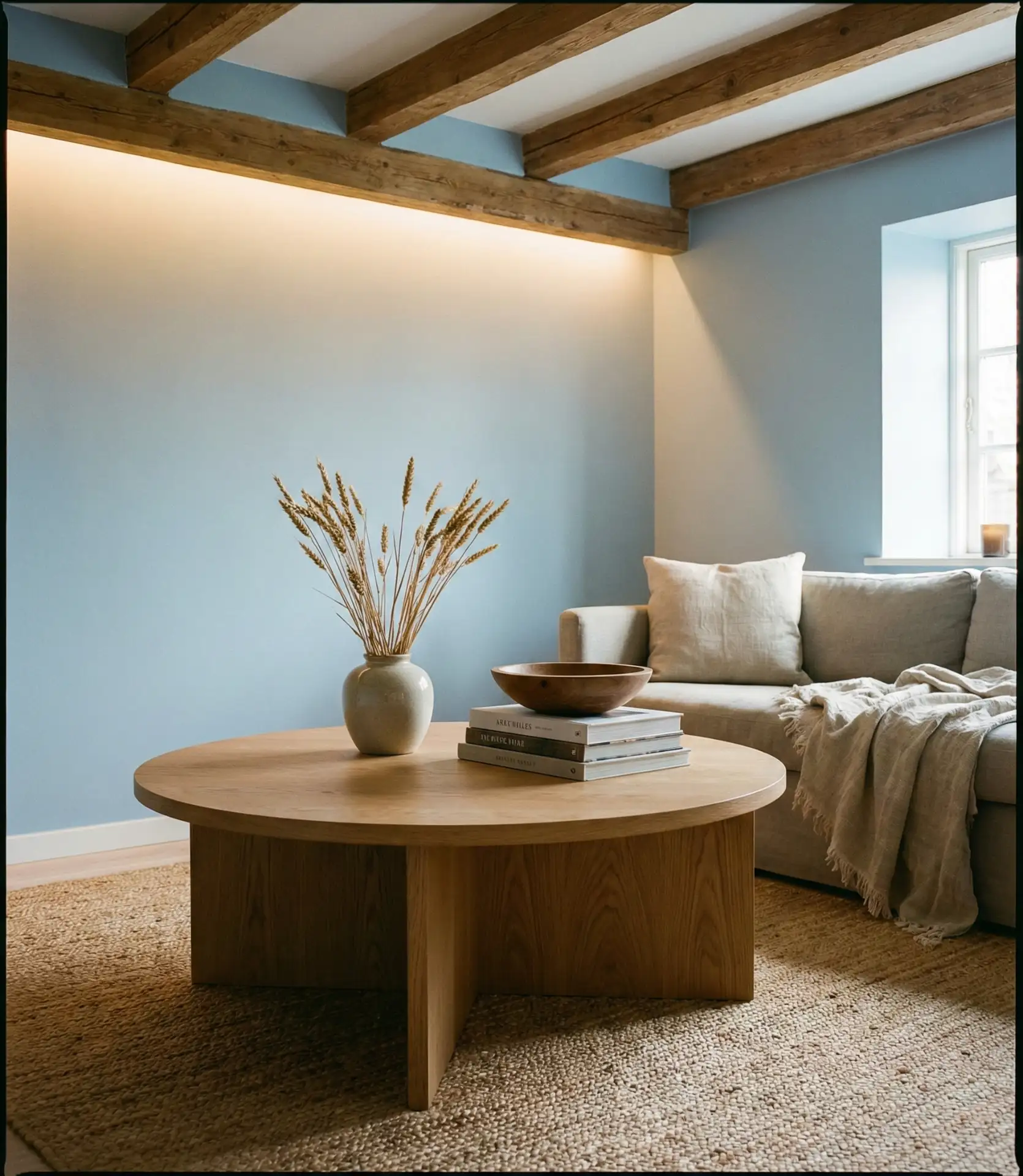 Blue Walls with Natural Wood Warmth 2