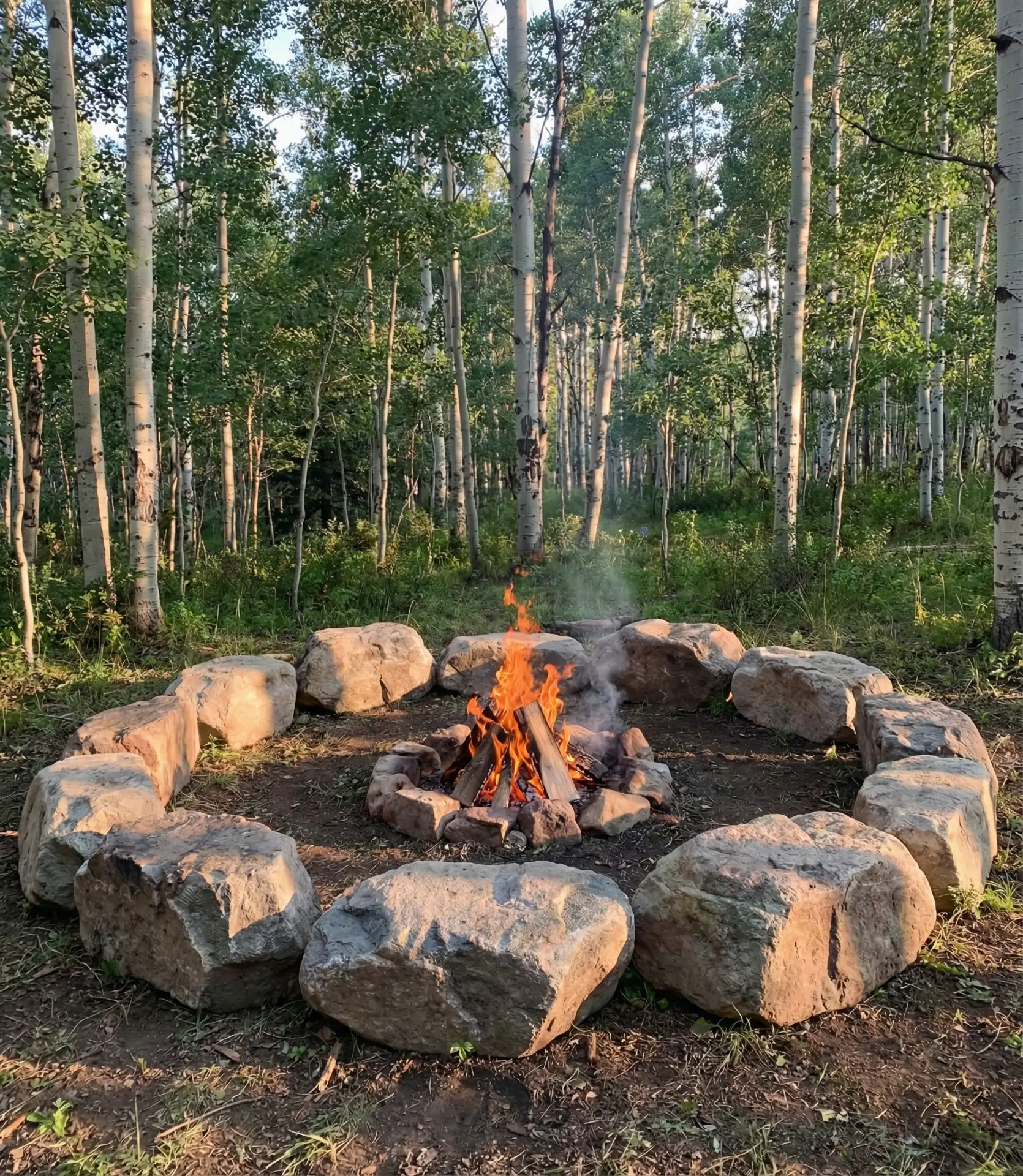 Boulder Ring Fire Pit in Mountain Landscape 2