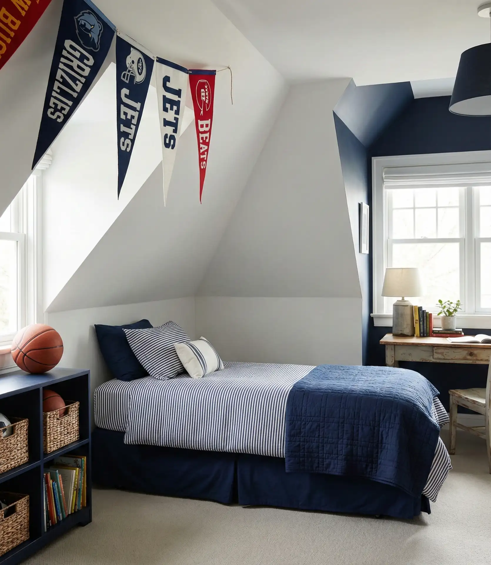 Boys Attic Bedroom with Sports Theme 2
