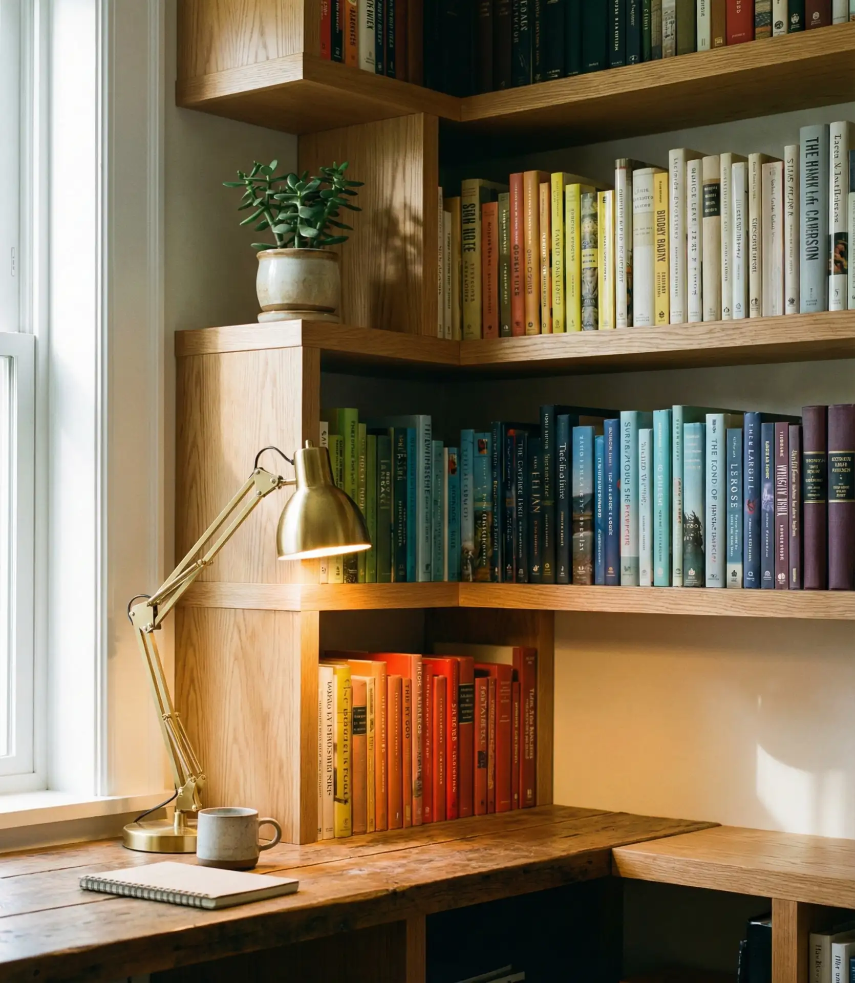 Built-In Corner Shelves for Books 2