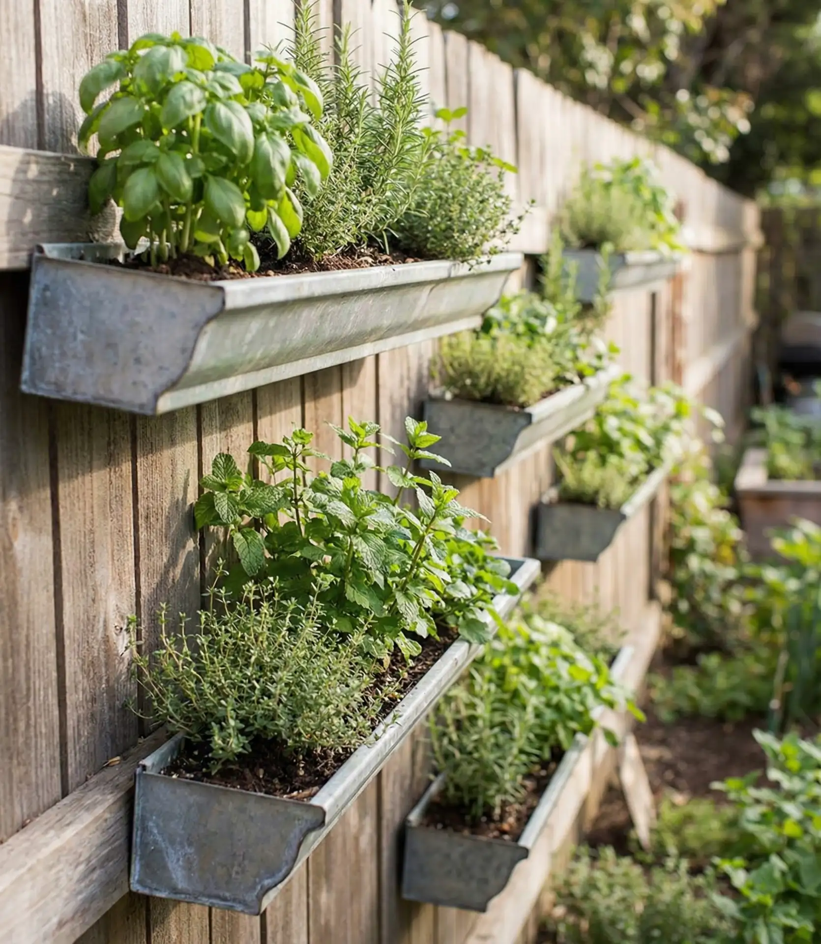 Built-In Gutter Gardens for Fence Lines 1