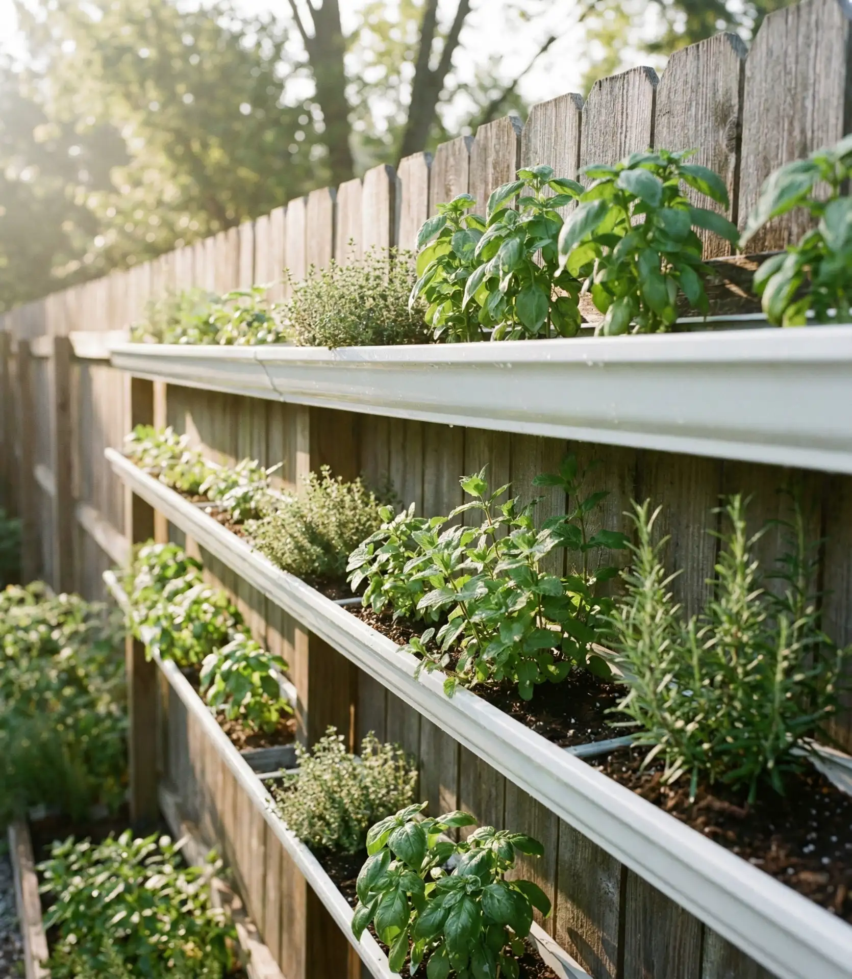 Built-In Gutter Gardens for Fence Lines 2