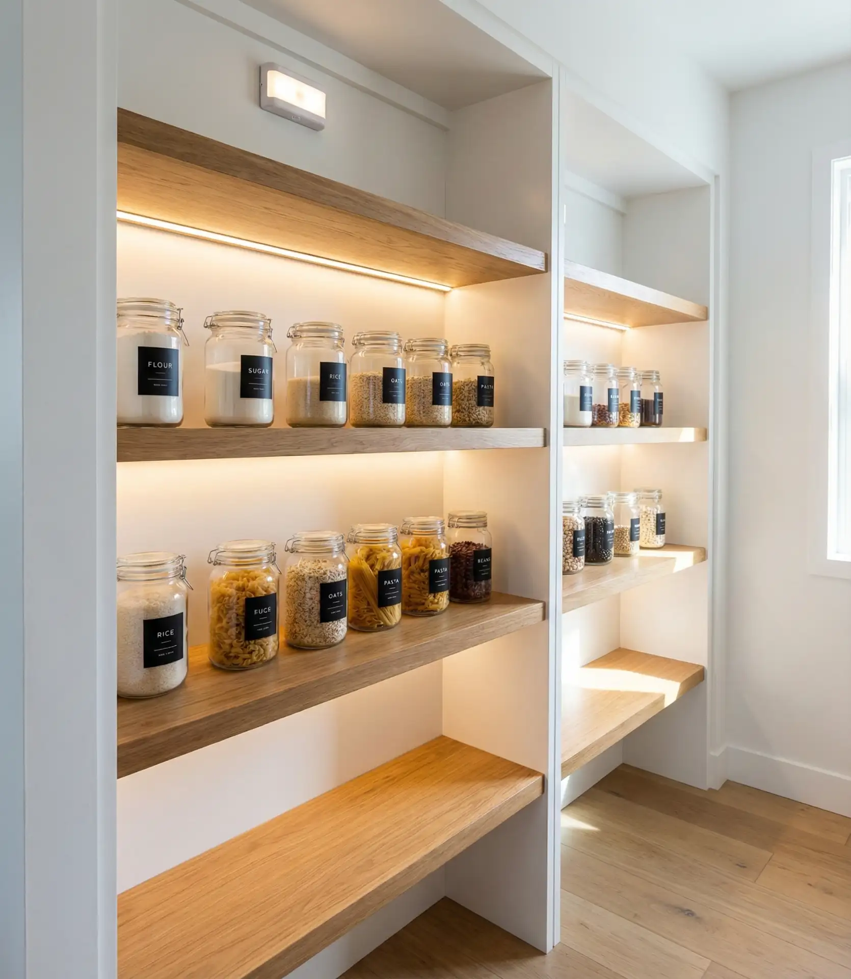 Built-In Pantry with Lighting Strips 1