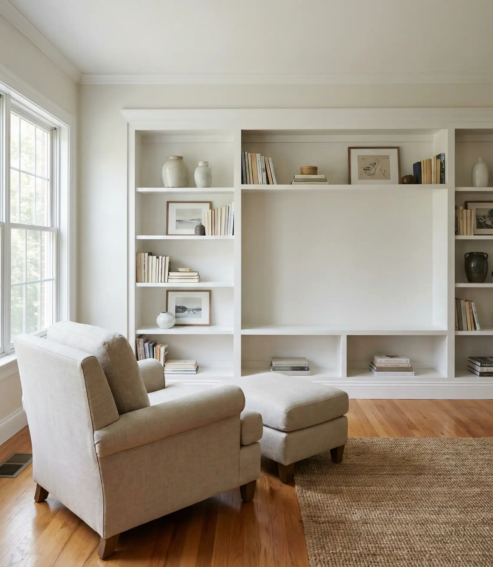 Built-In Shelving Grid with TV Niche 1