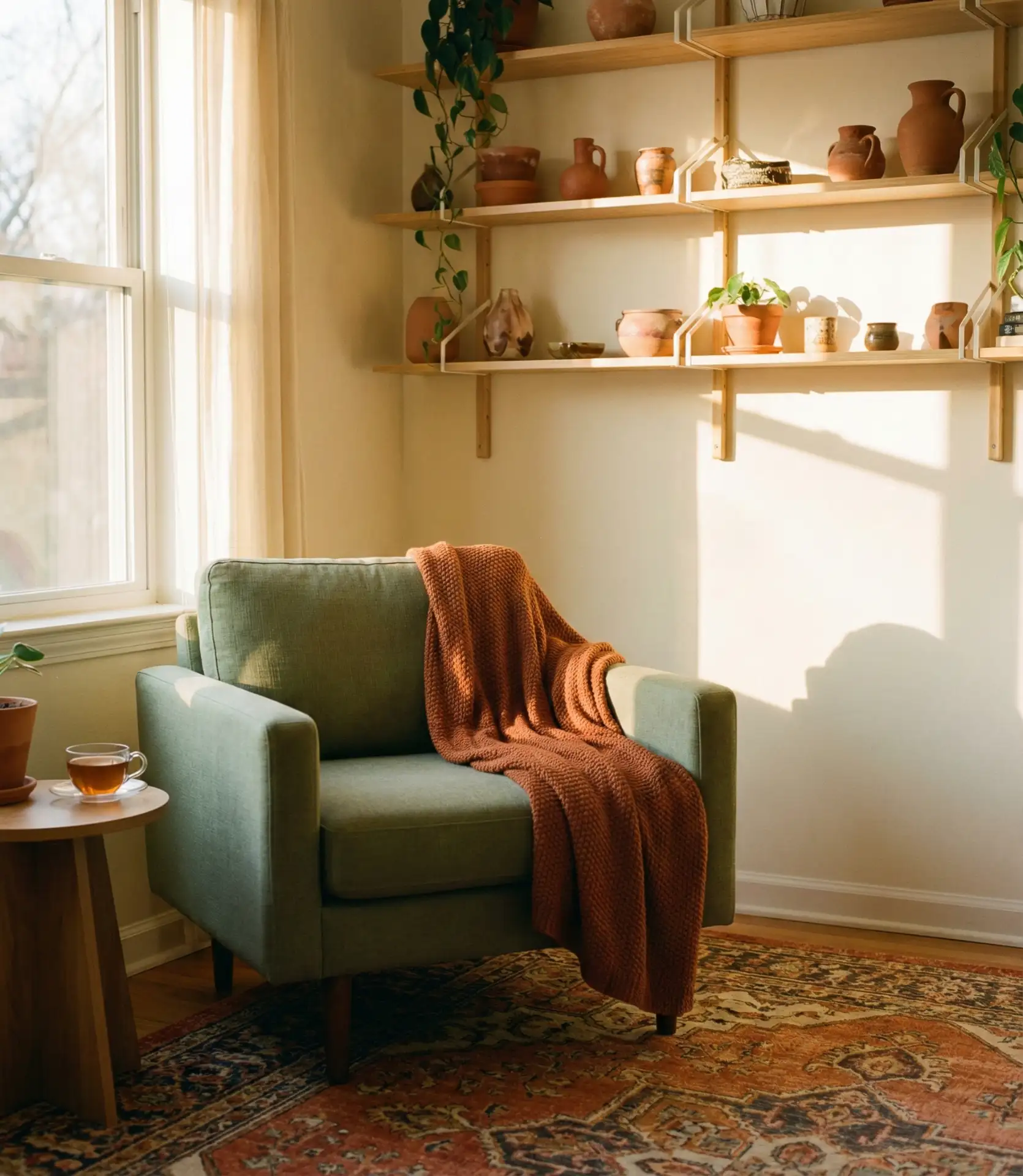 Burnt Orange and Green Autumn Warmth 1