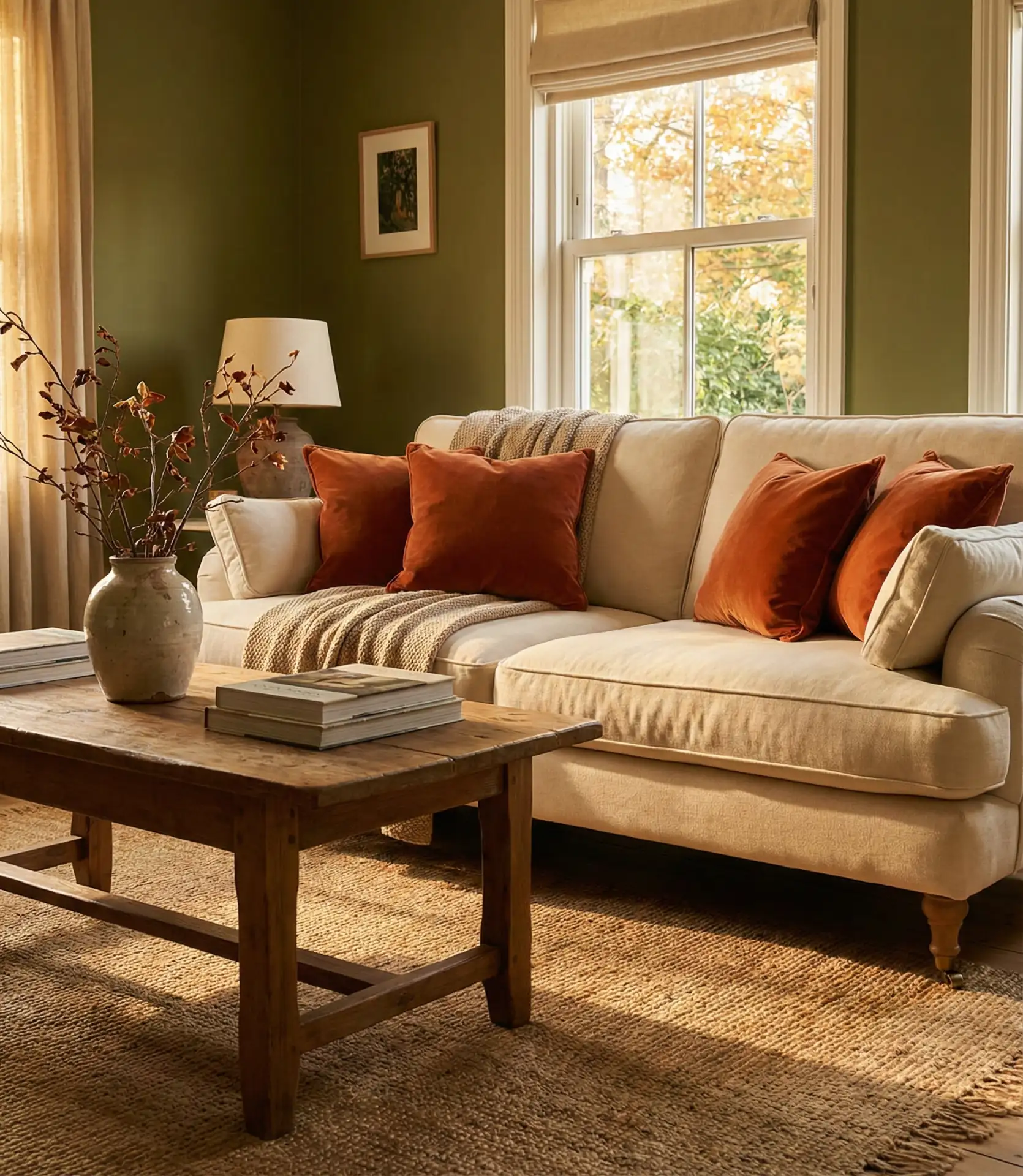 Burnt Orange and Green Autumn Warmth 2