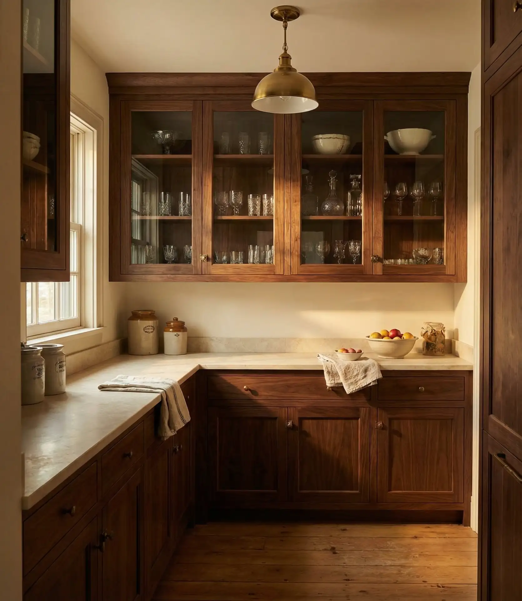 Butler's Pantry with Glass-Front Cabinets 1