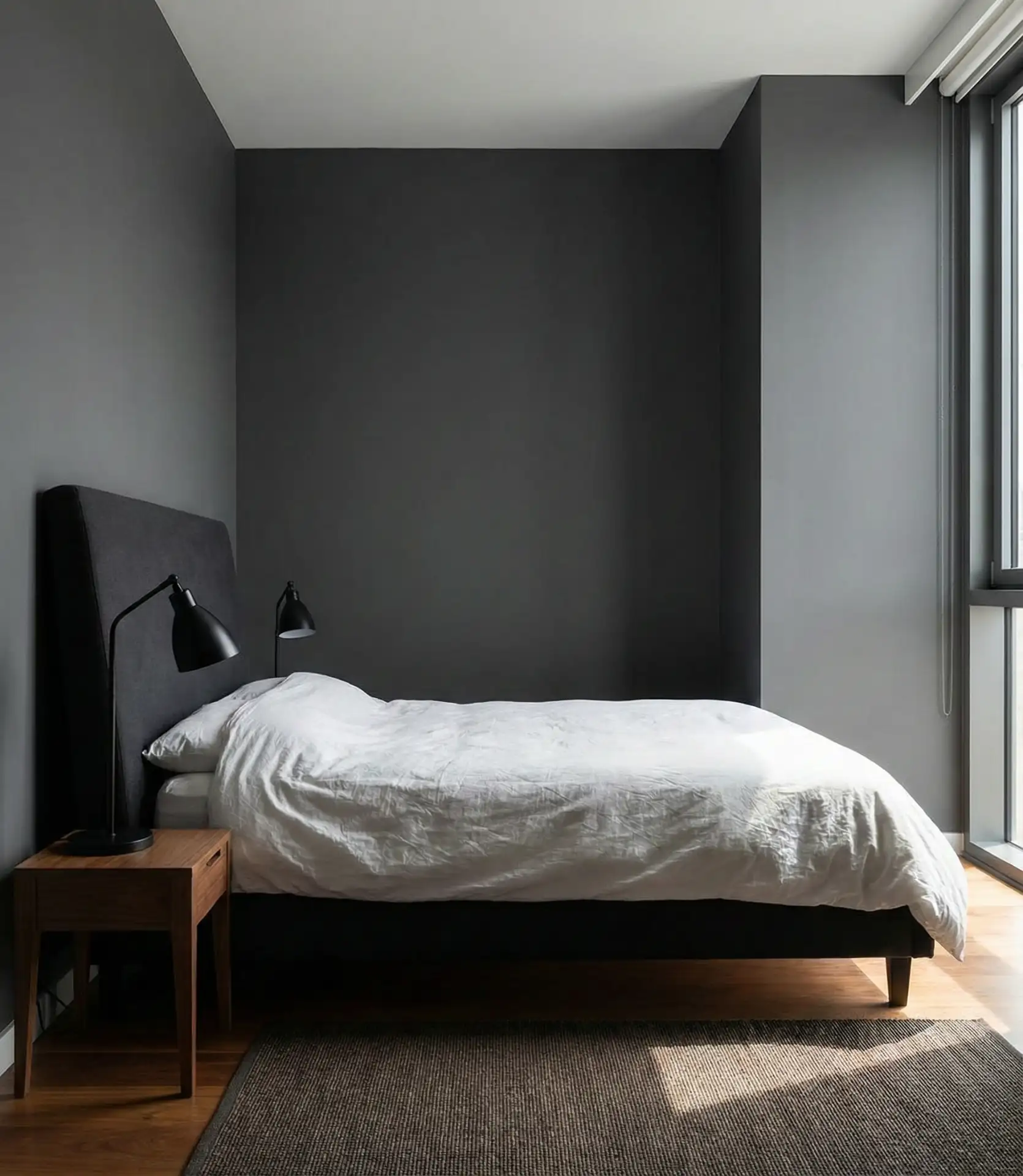 Charcoal Grey with a Black Headboard 1