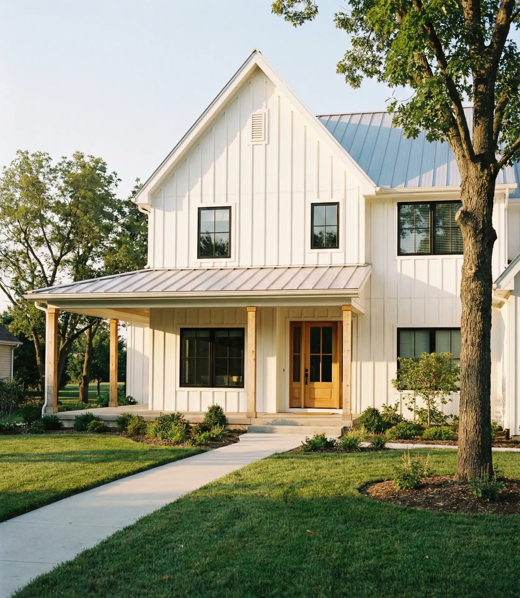 Classic White Board-and-Batten with Black Windows 2