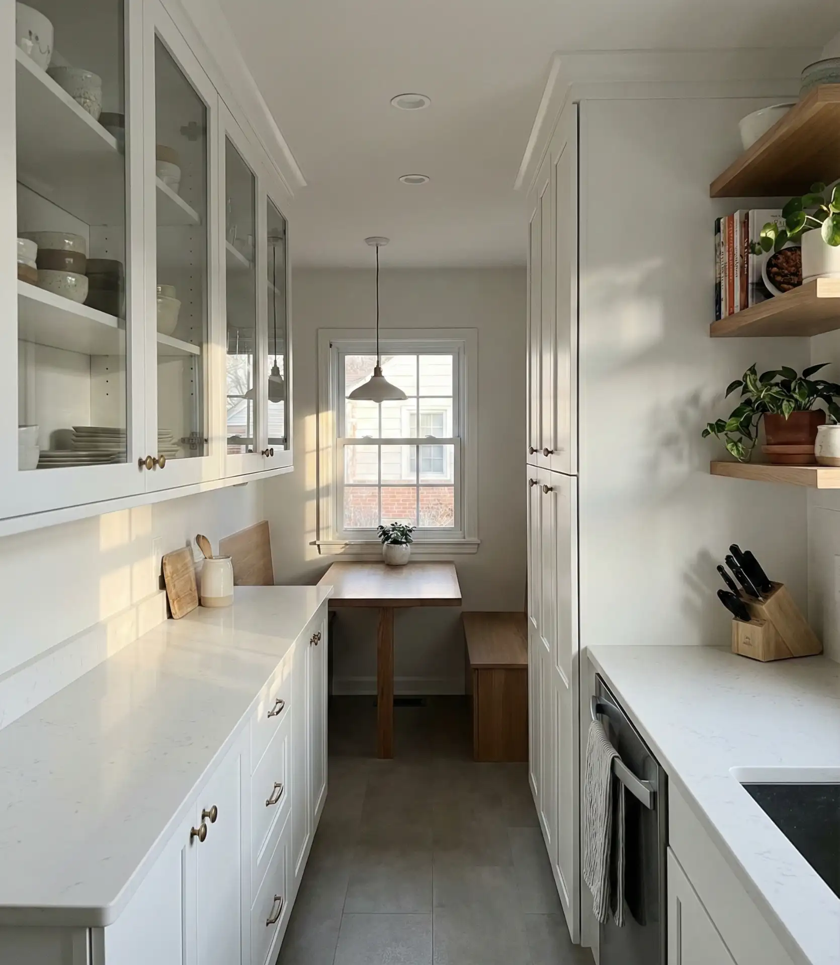 Classic White Galley Kitchen with Timeless Appeal 1