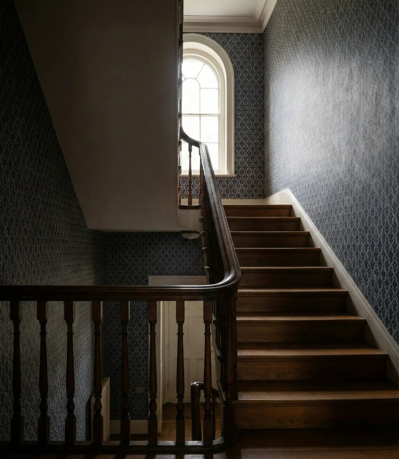 Closed Staircase Transformed with Statement Wallpaper 2