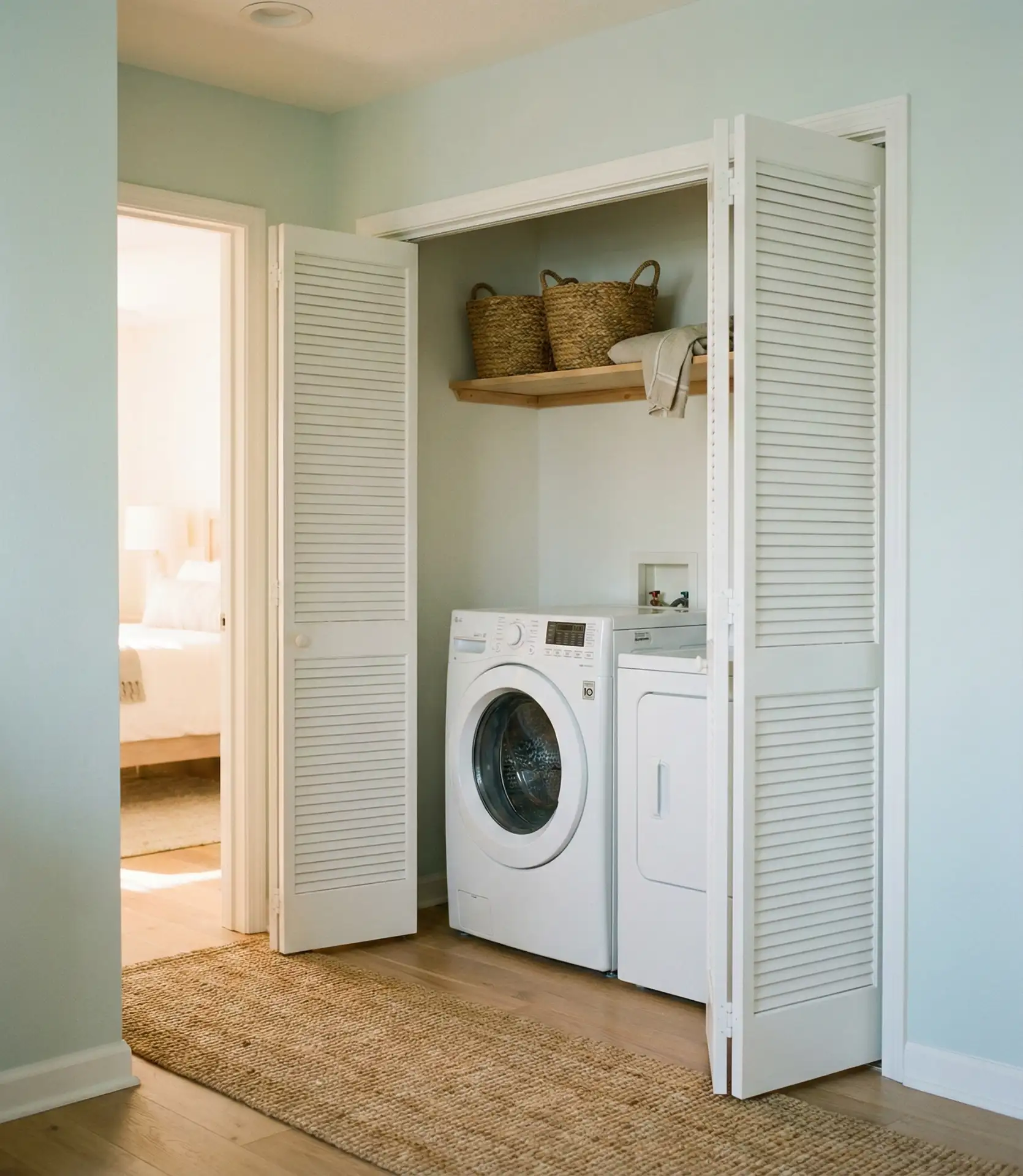 Closet Laundry with Louvered Doors 2