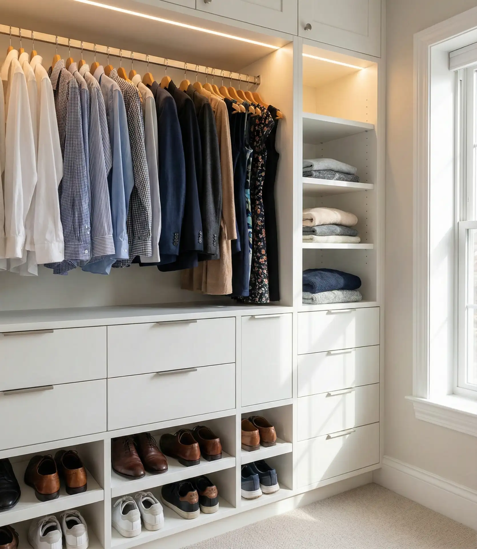 Closet System with Built-In Dresser 1