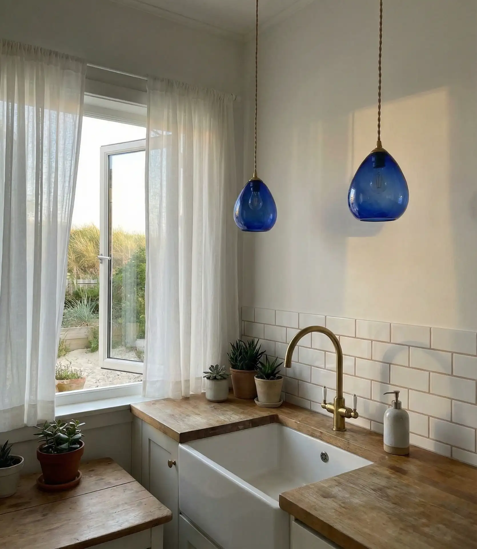 Coastal Blue Glass Pendants 1