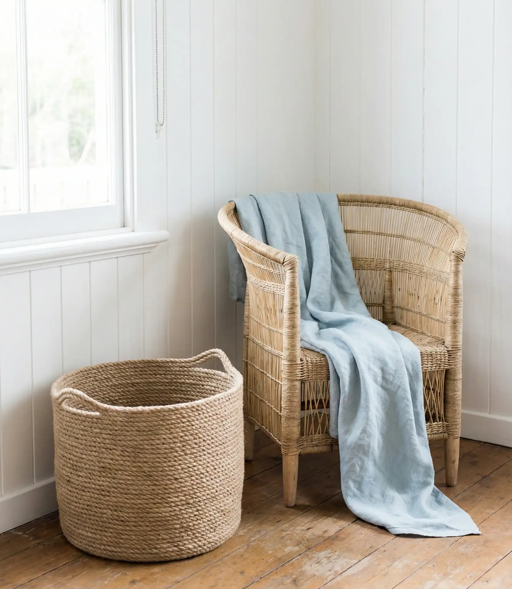 Coastal Cottage Living Room with Whitewashed Wood 2