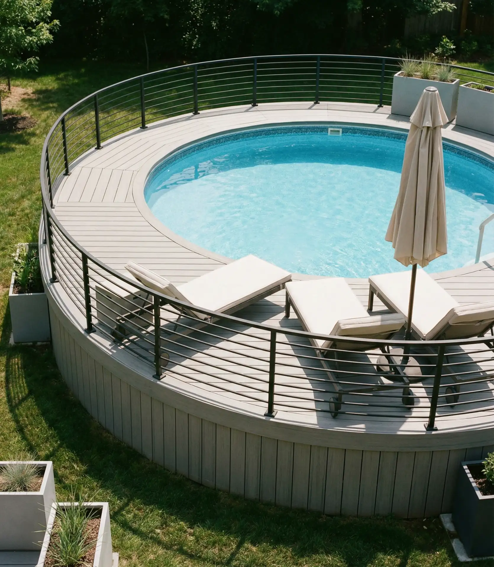 Compact Above-Ground Pool with Deck Surround 1