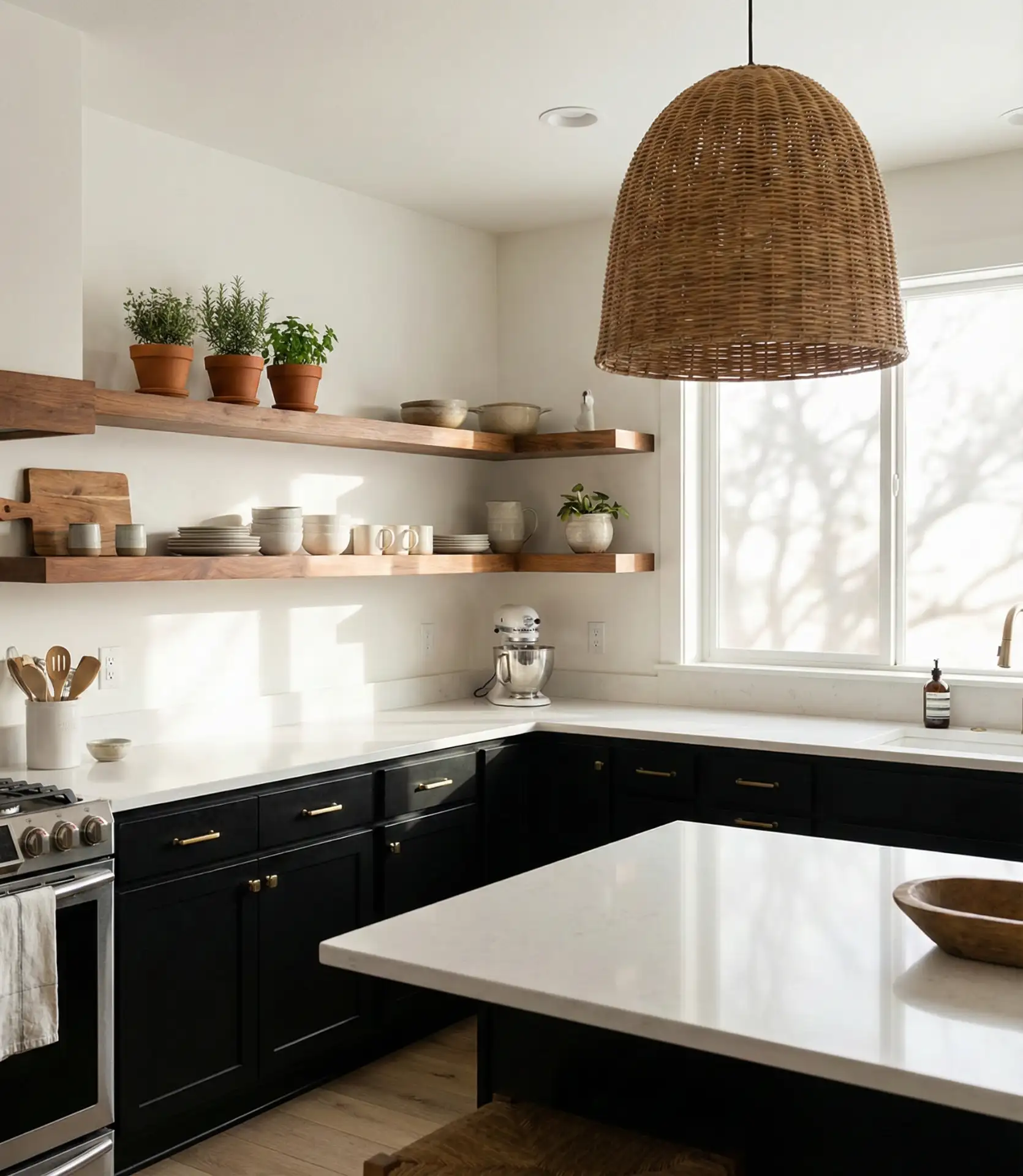 Contemporary Western Kitchen with Black Cabinetry 2