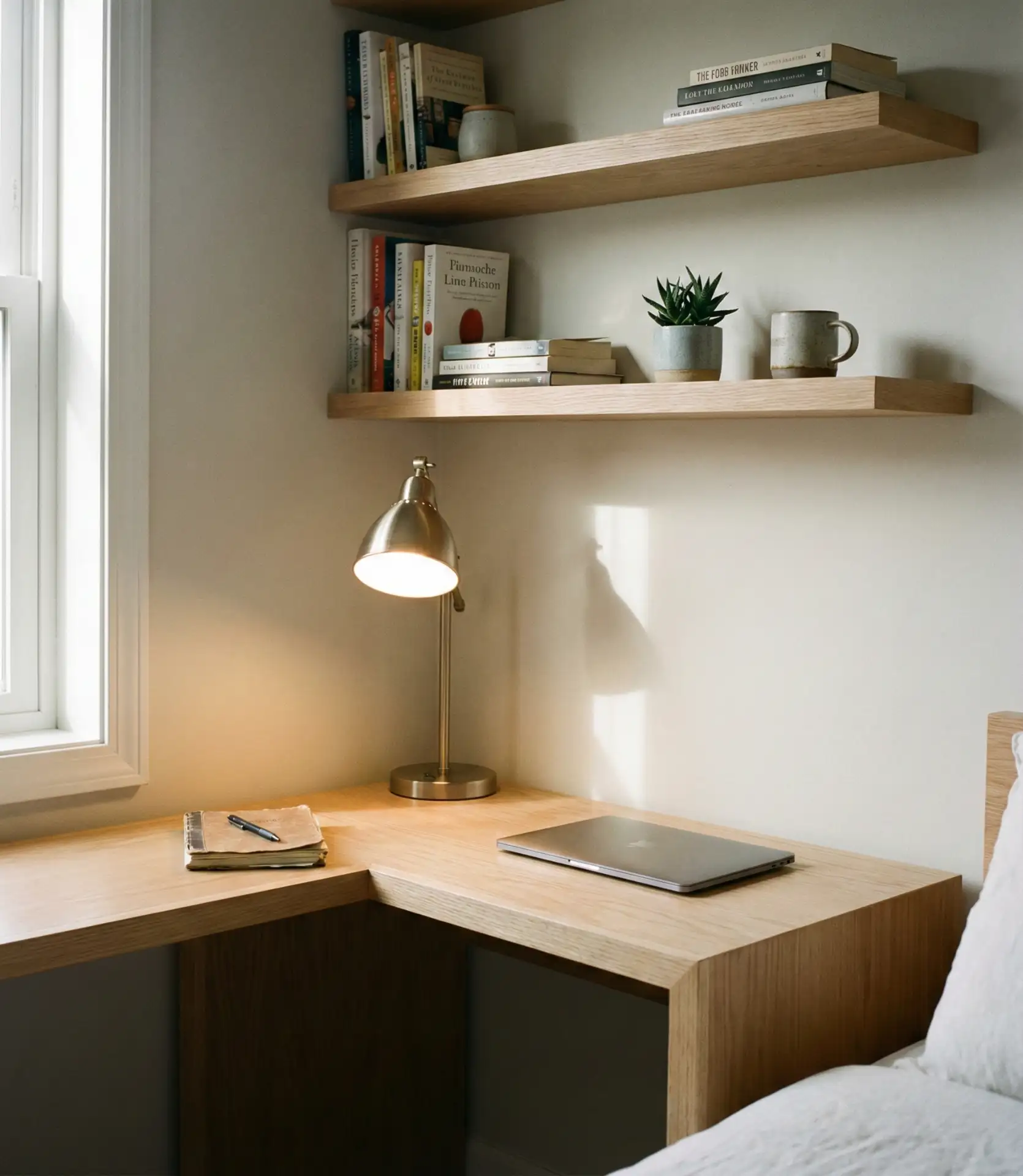Corner Desk with Overhead Shelving 1