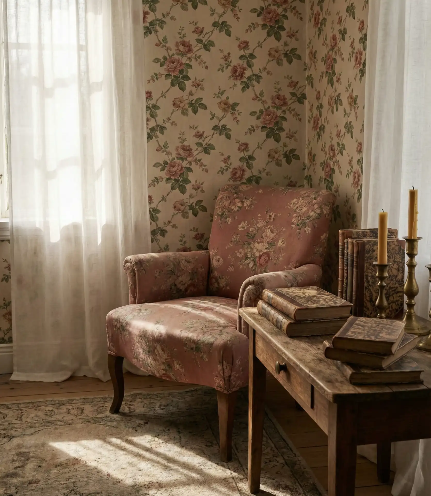 Cosy English Cottage Living Room with Floral Patterns 2