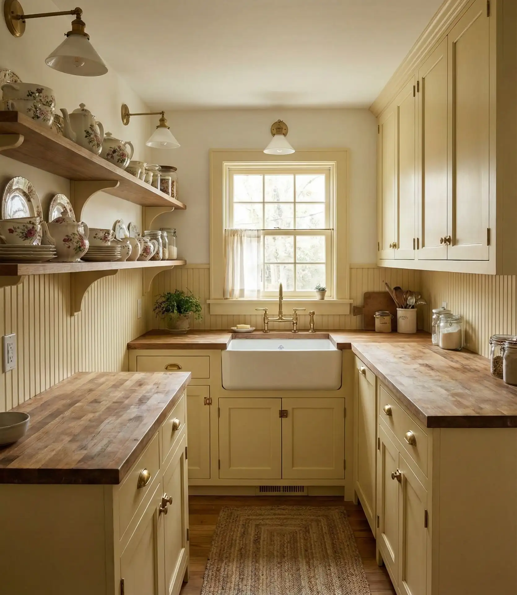Cottage-Style Galley Kitchen with Vintage Charm 2