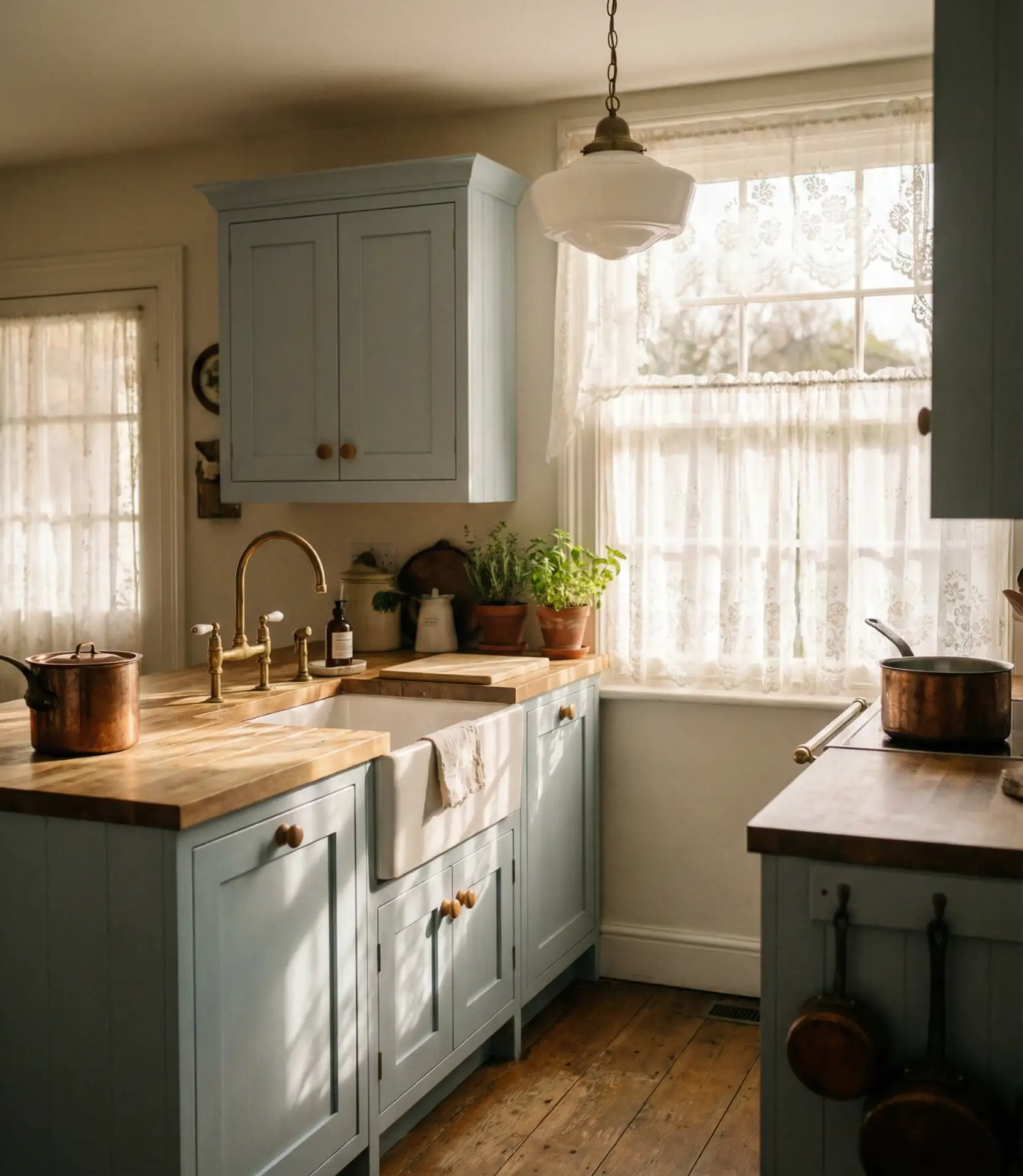 Cottage-Style Milk Glass Fixtures 1