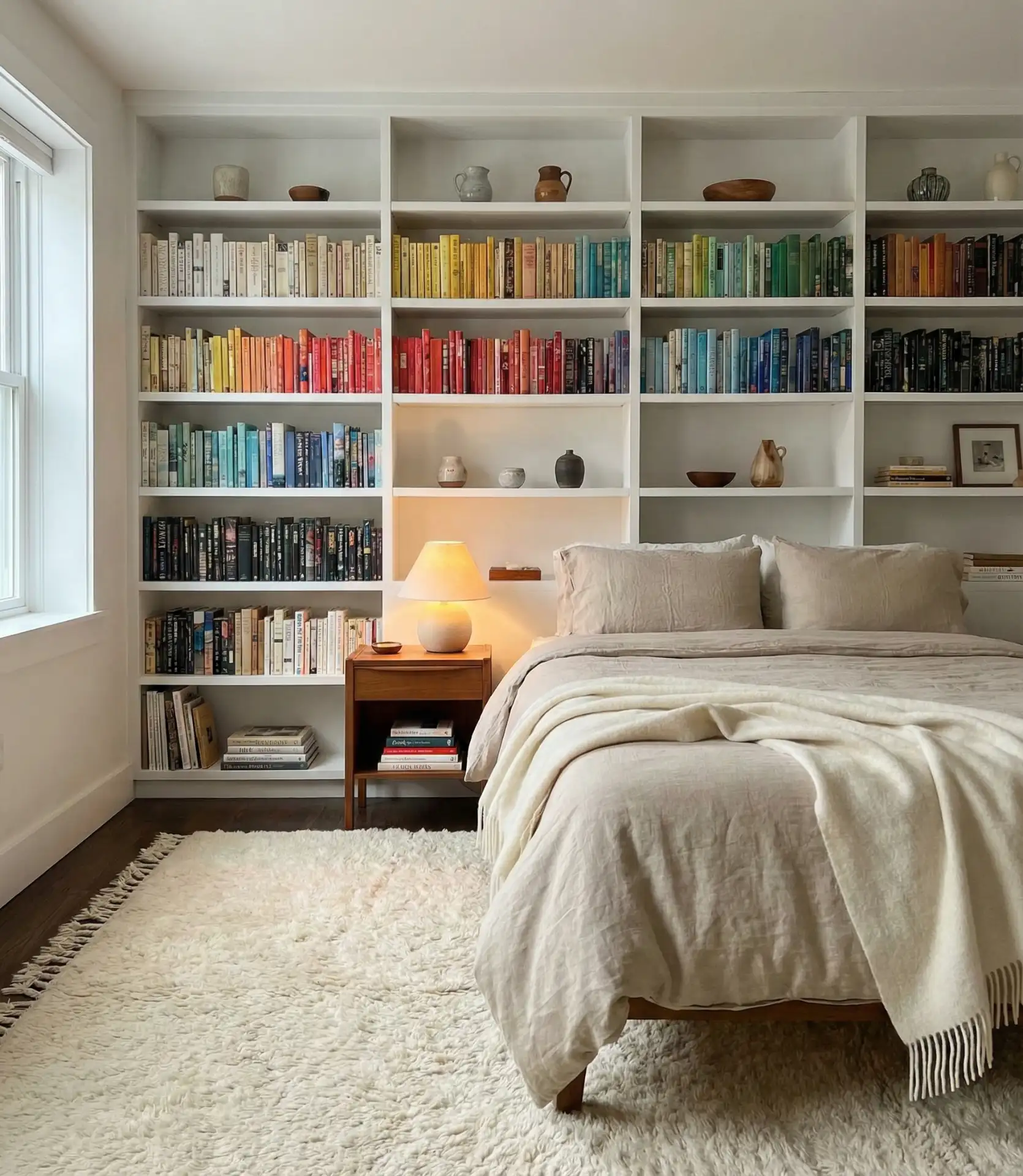 Cozy Bedroom Library Wall 1