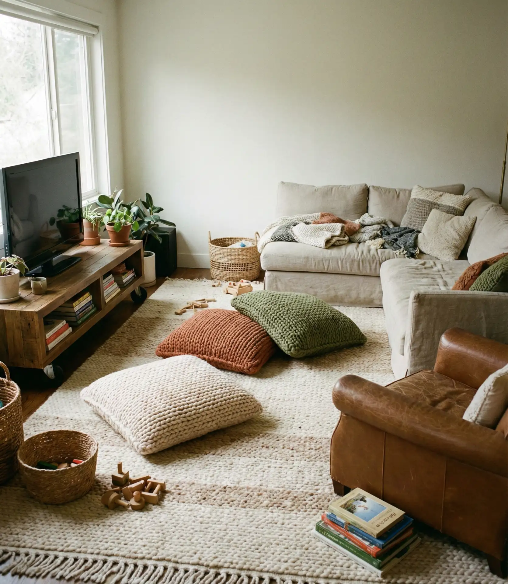 Cozy Comfy Corner with Oversized Floor Cushions 2