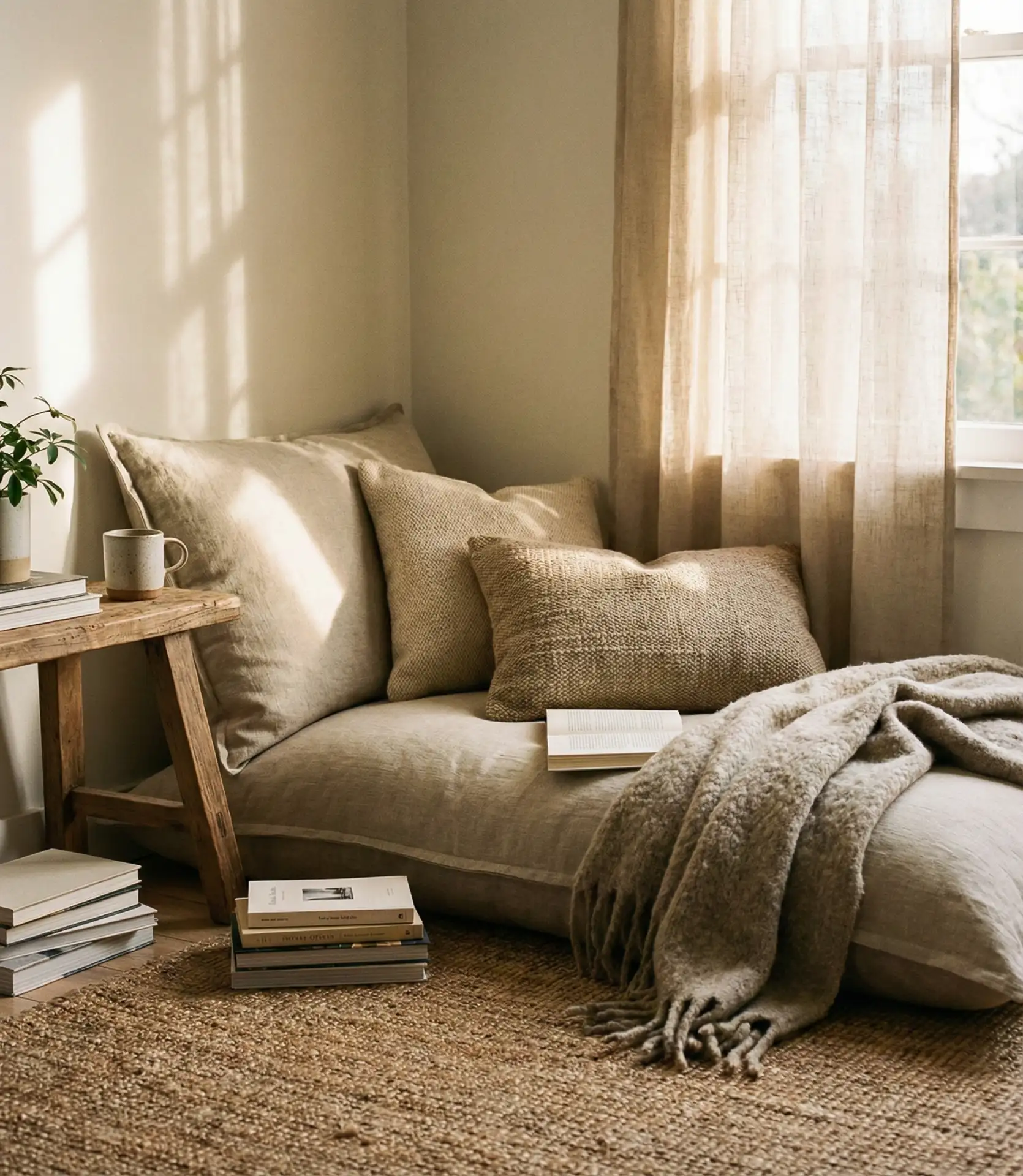 Cozy Reading Nook with Floor Cushions 1