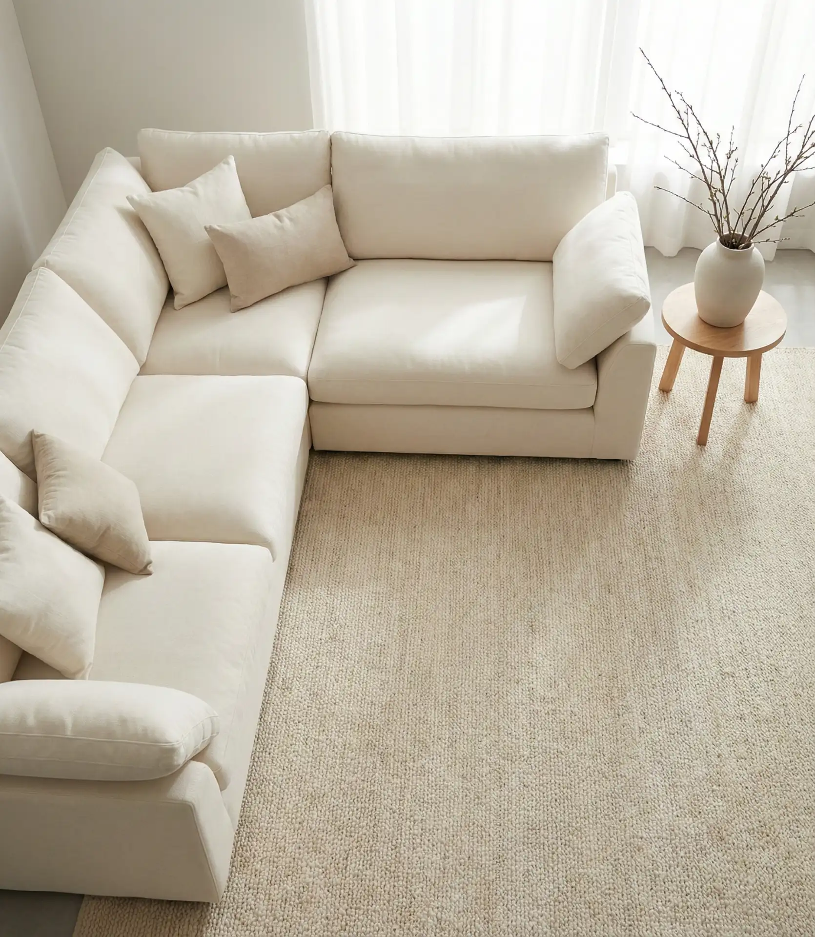 Cream Sectional with Soft Scandinavian Vibes 1