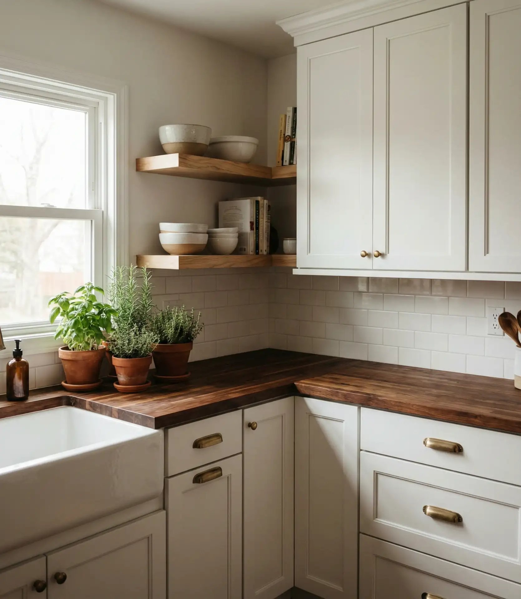 Crisp White with Natural Wood Tones 1