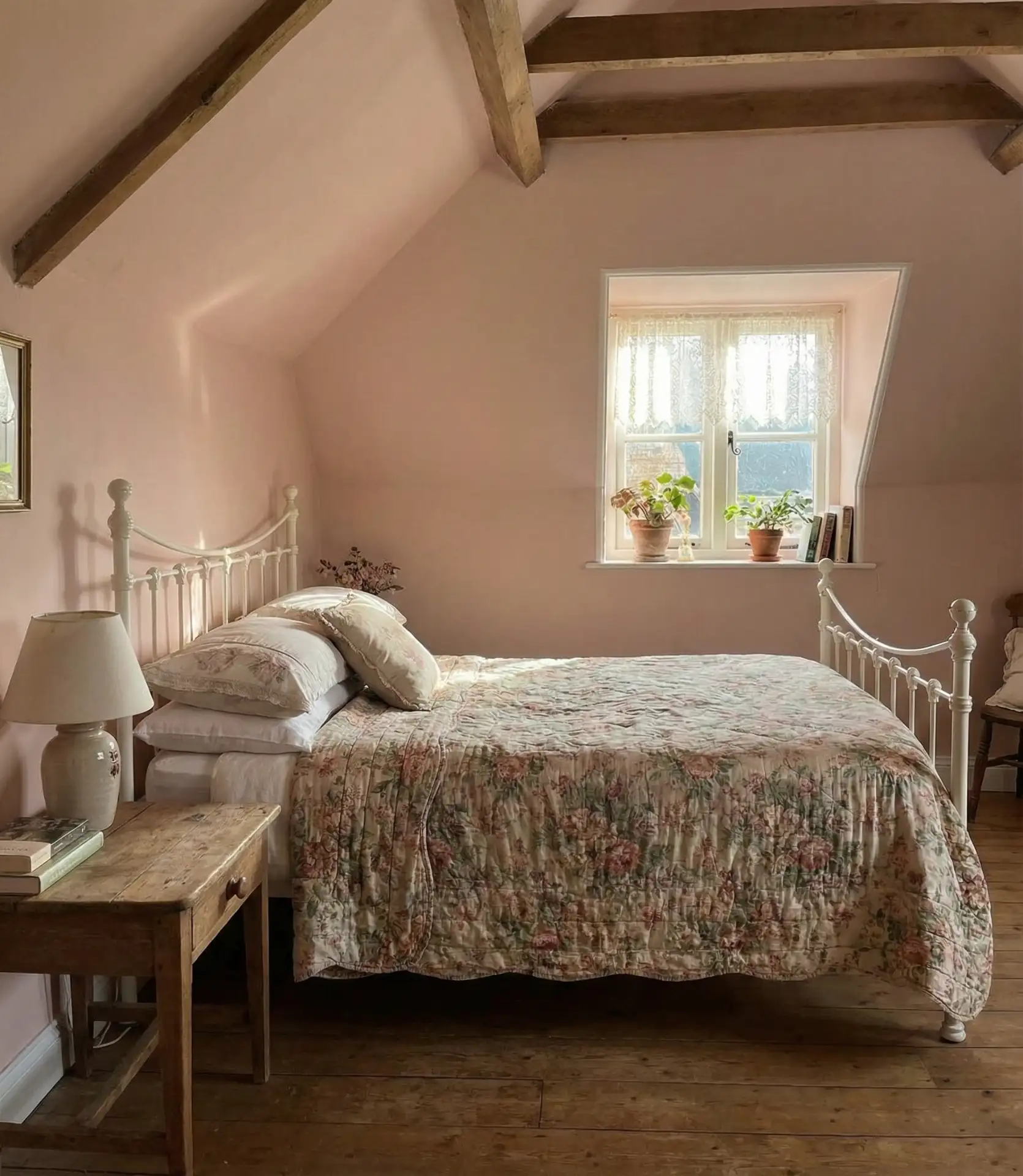 Cute Pink Cottage Attic Bedroom 2