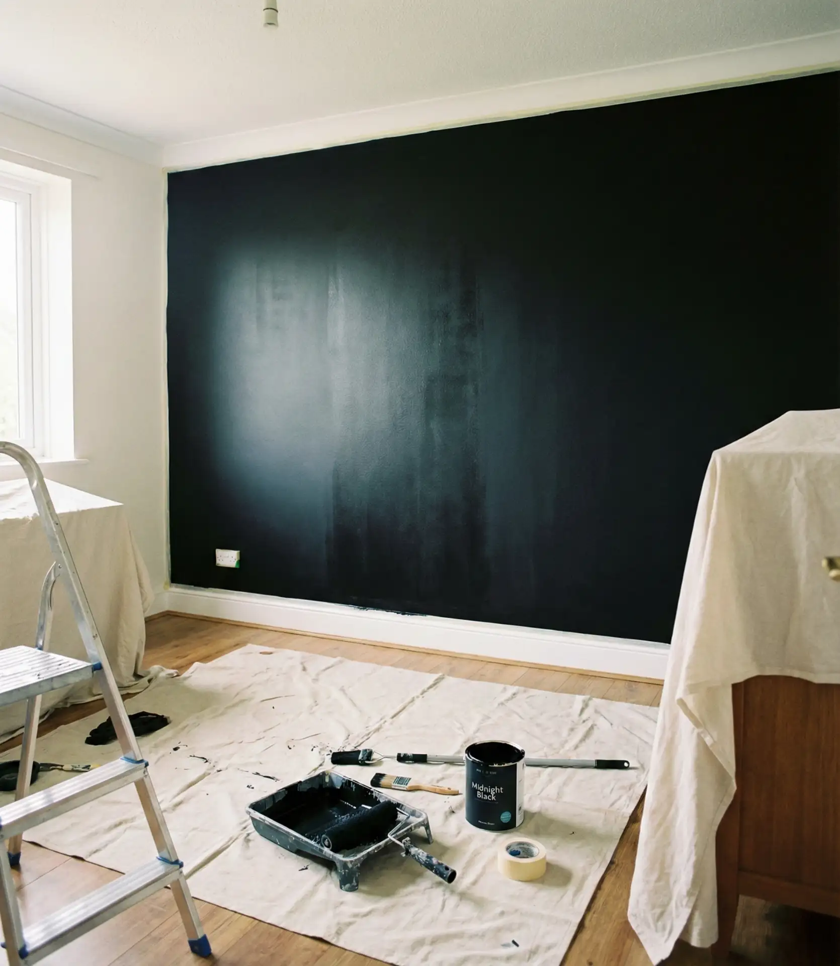 DIY Black Accent Wall with Budget-Friendly Techniques 1