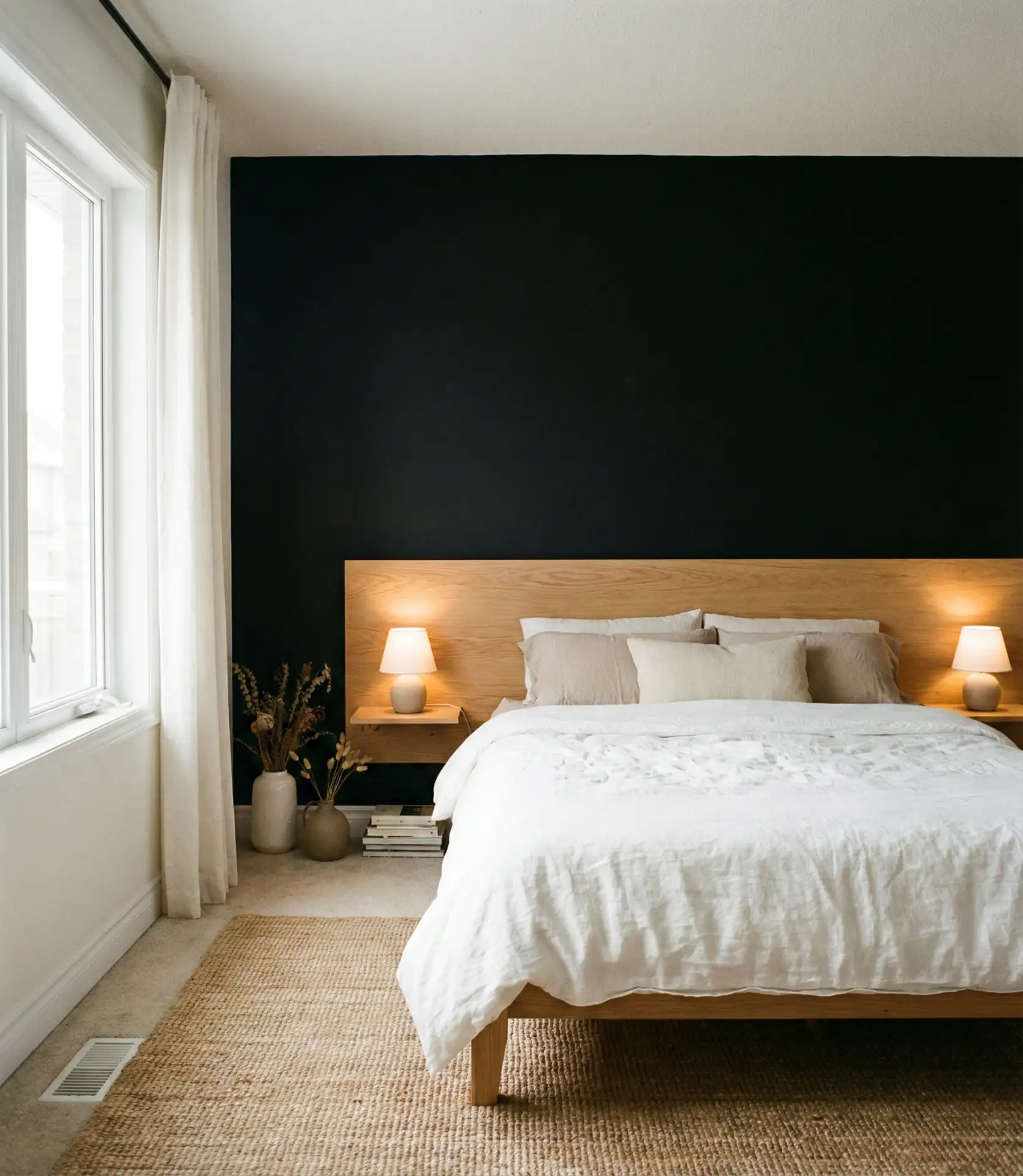 Dark Cozy Walls with Warm Wood Accents 1