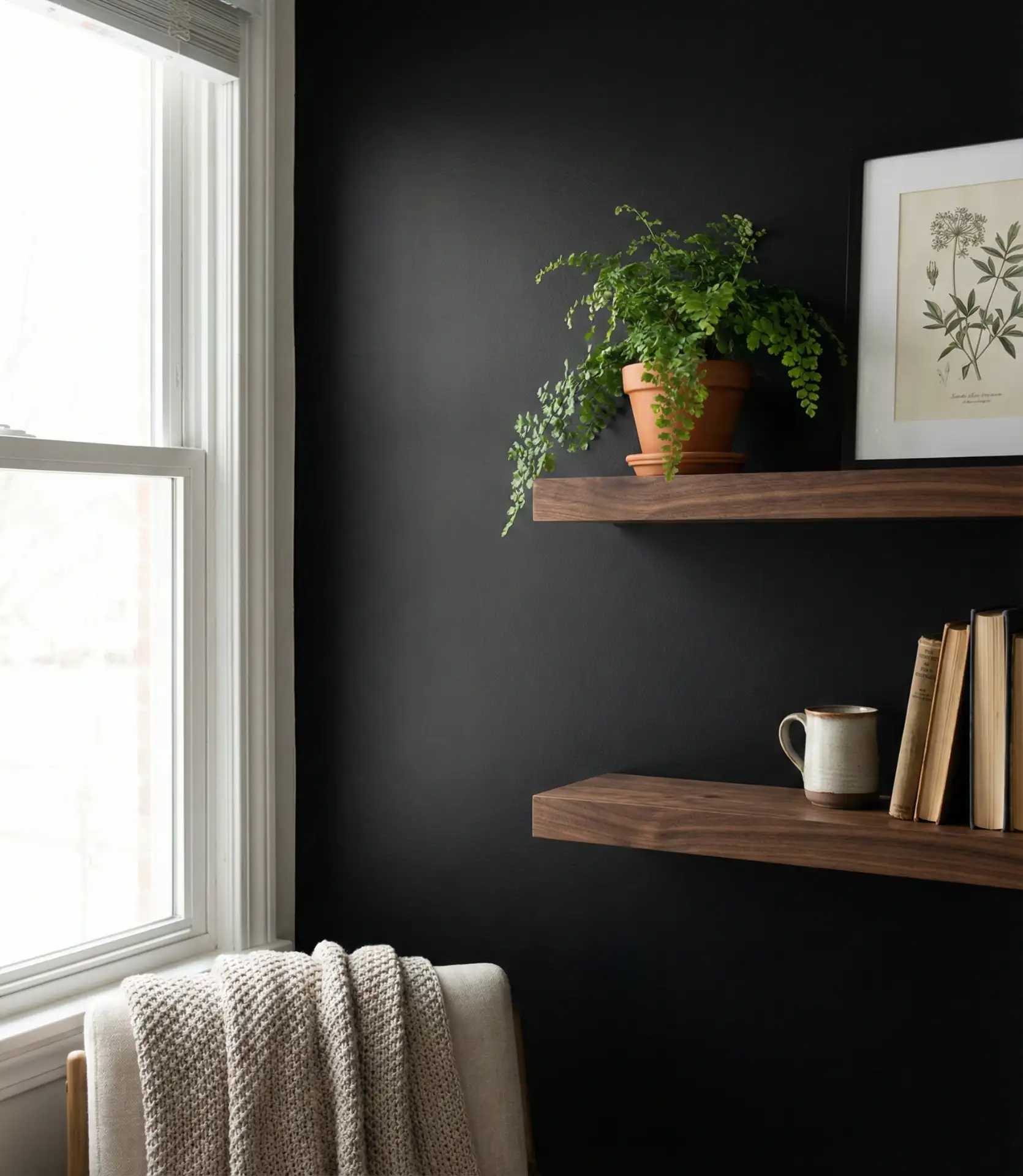Dark Cozy Walls with Warm Wood Accents 2