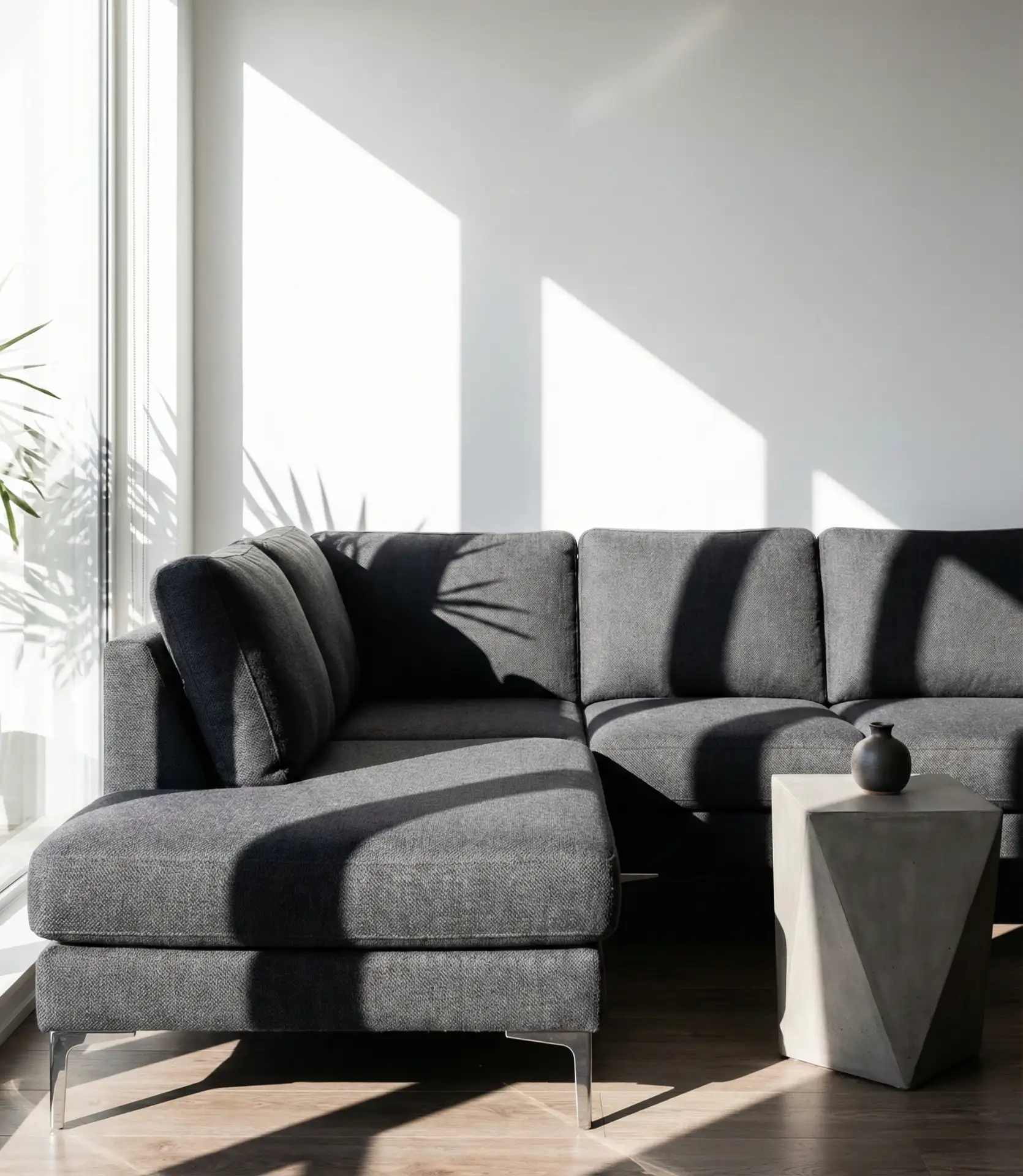 Dark Grey Sectional with Moody Elegance 1