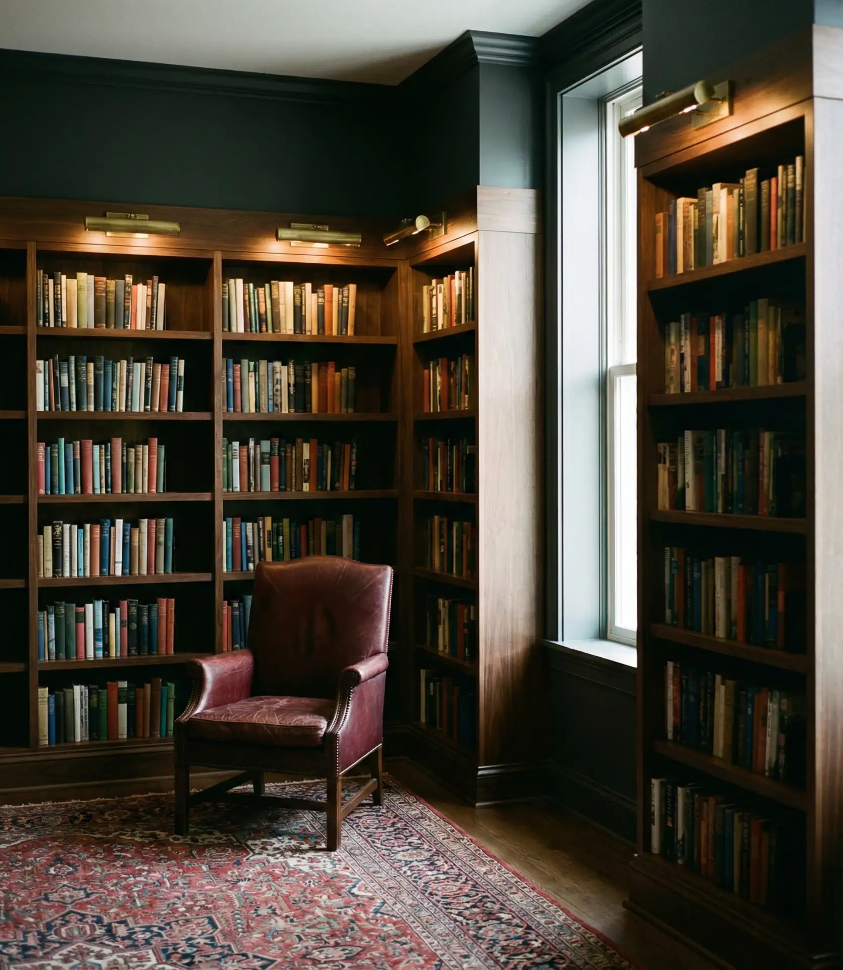 Dark Moody Library Walls 1