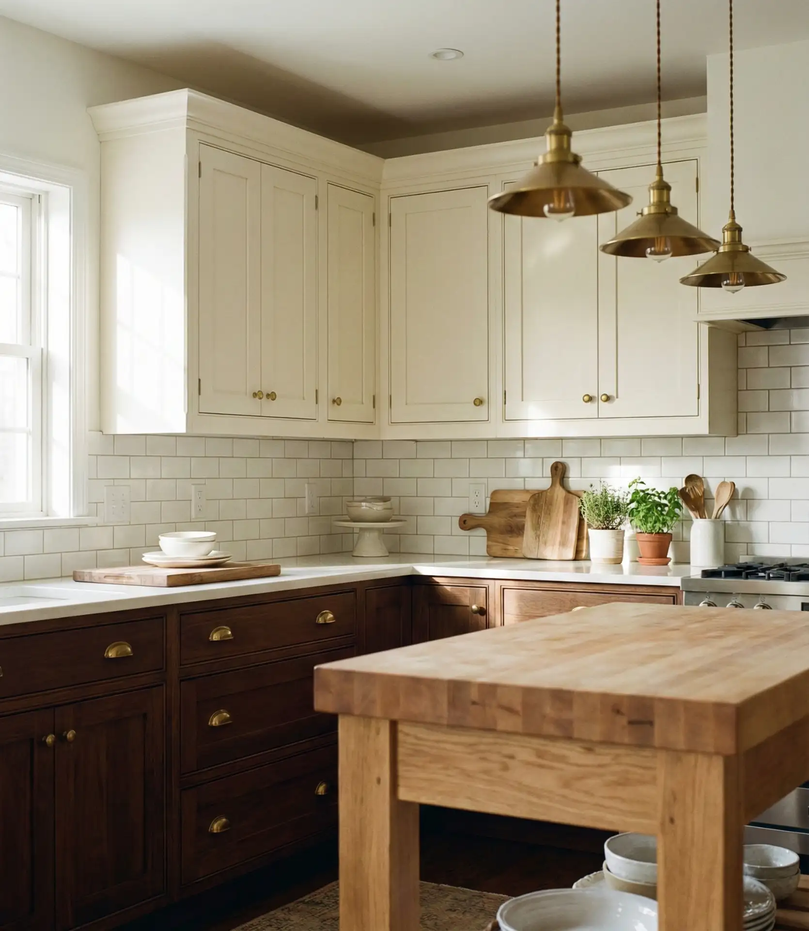 Deep Brown with Cream and Brass 2