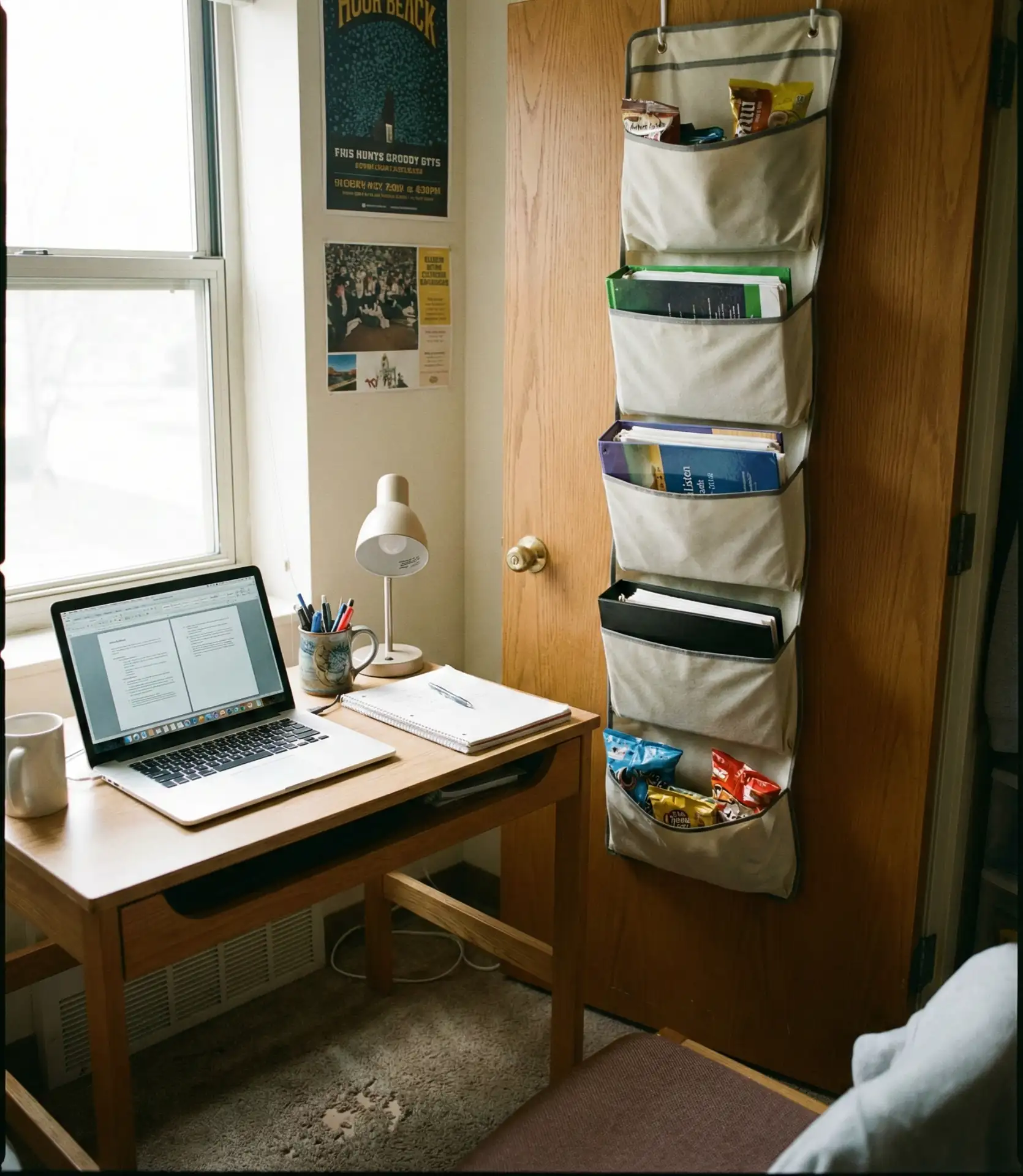 Dorm Desk with Over-Door Storage 2