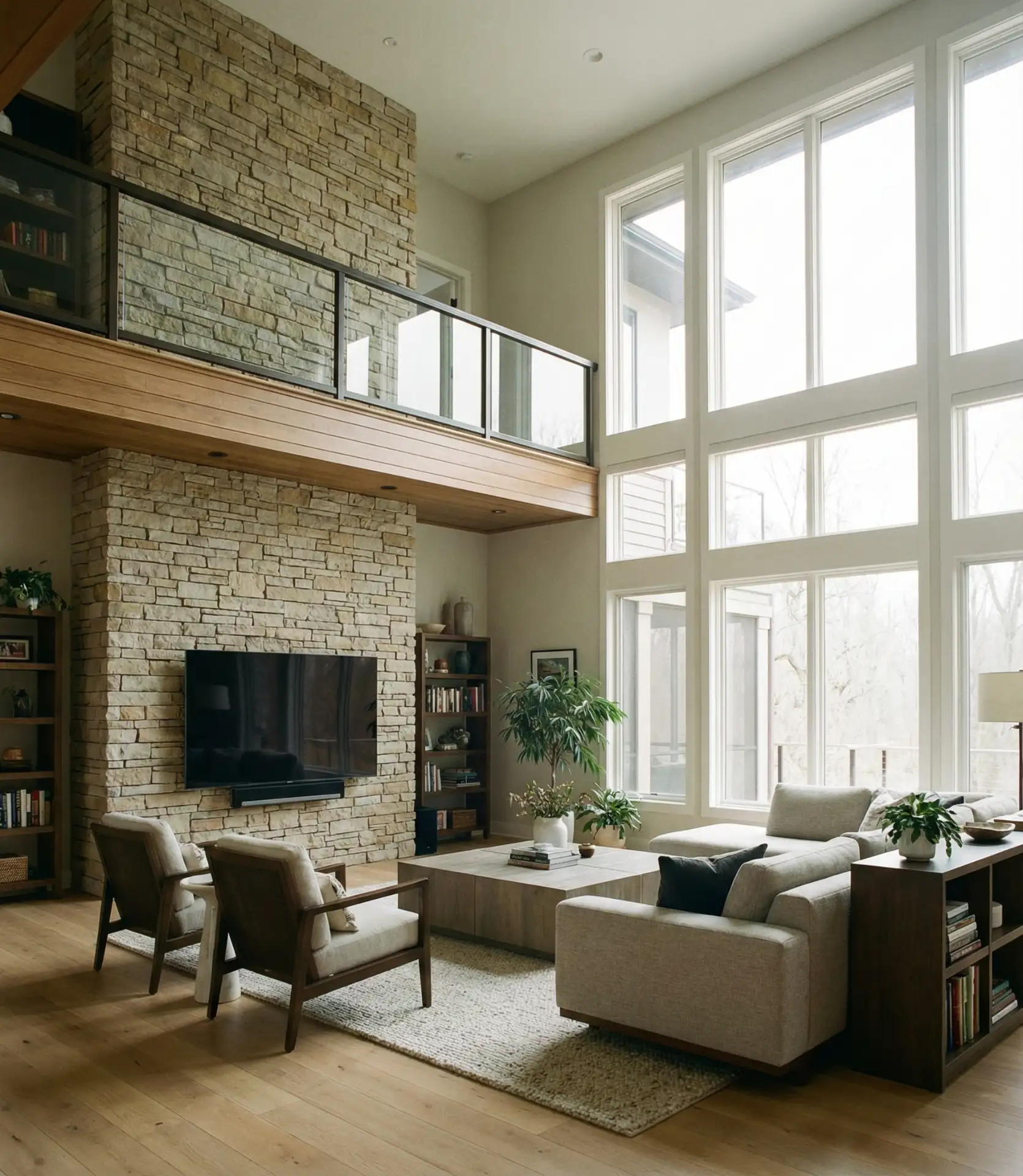 Double-Height Living Room Statement Wall 2