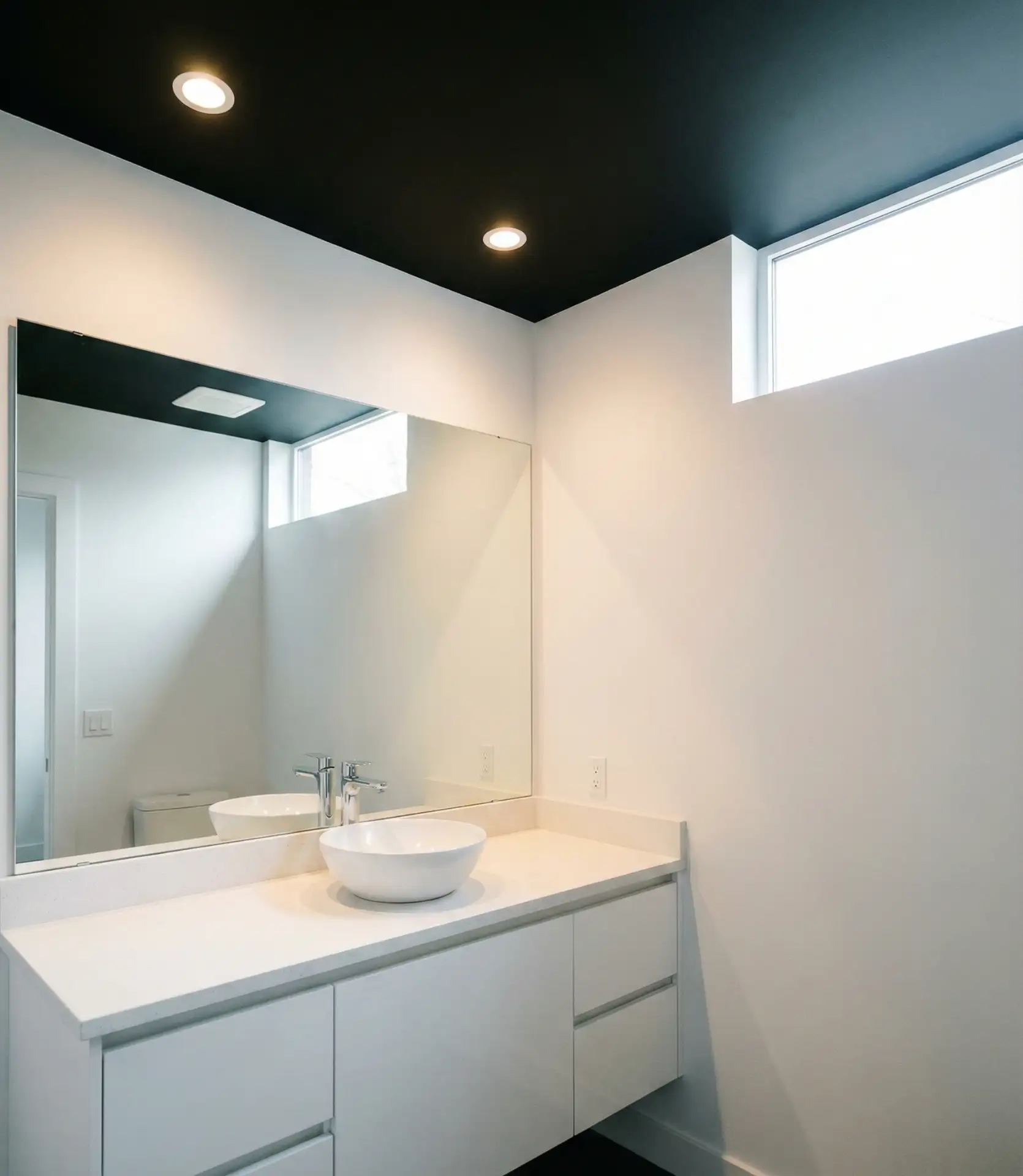 Dramatic Black Ceiling with White Walls 1