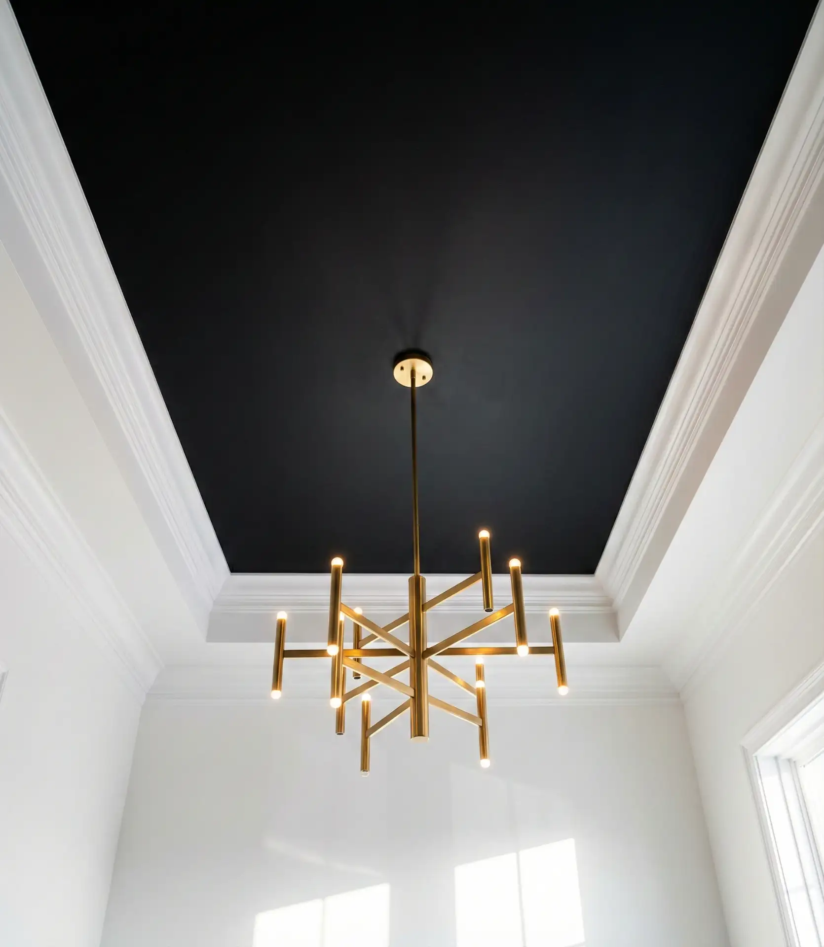 Dramatic Black Ceiling with White Walls 2