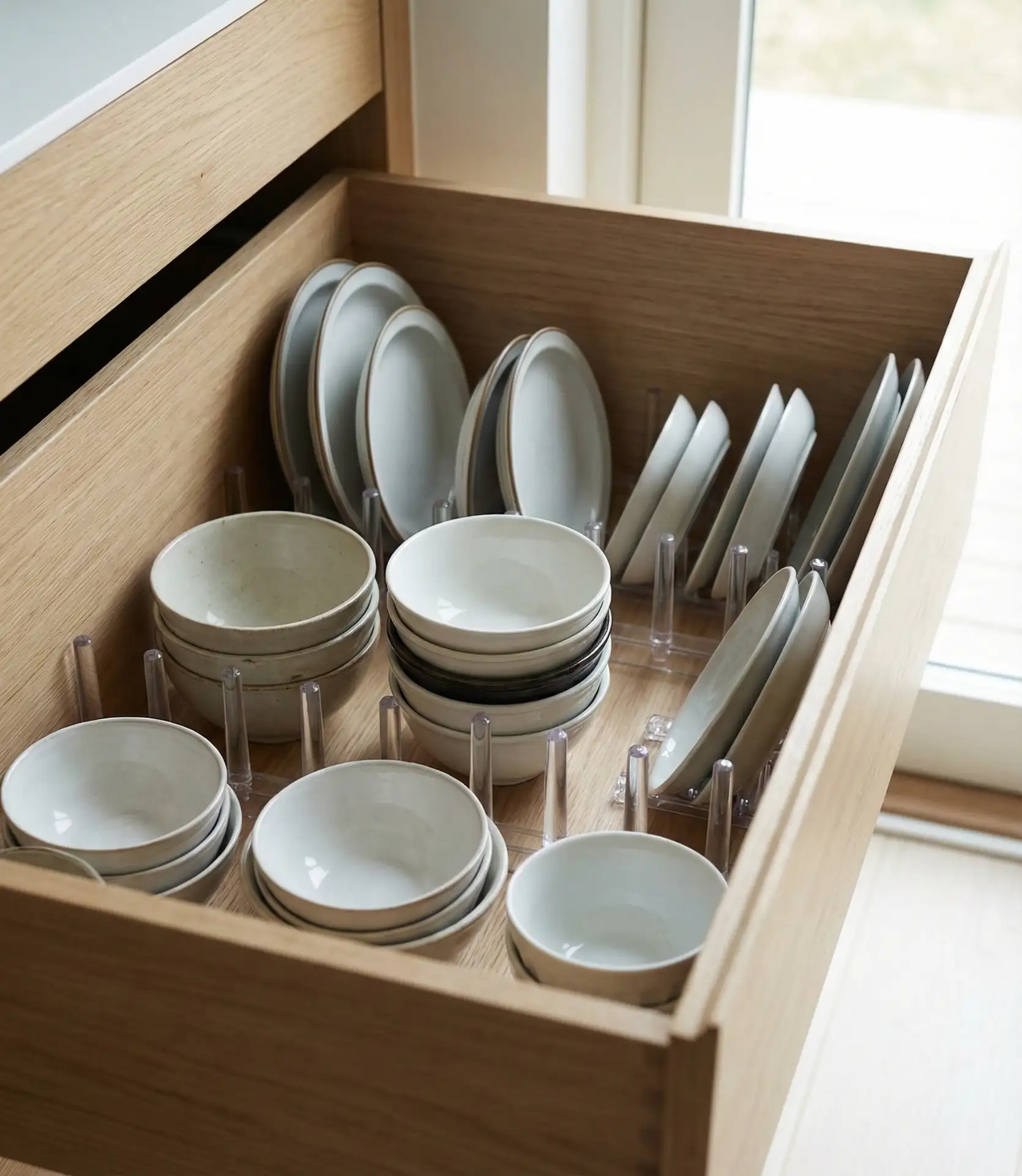 Drawer Peg Systems for Dishes and Plates 2
