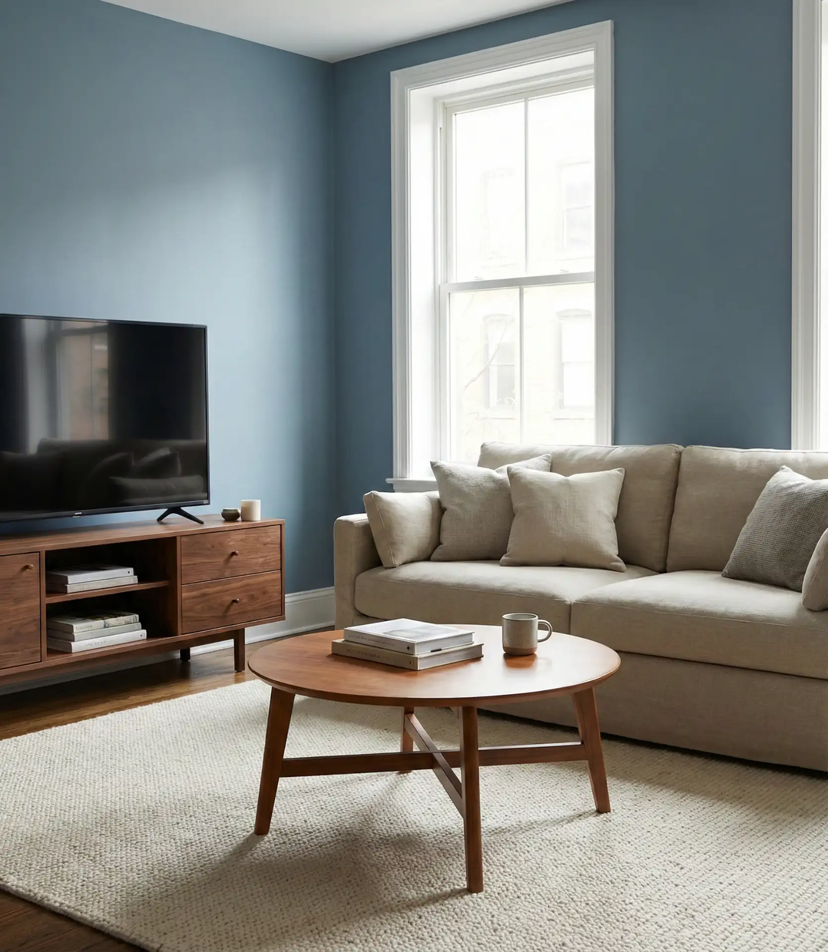 Dusty Blue and Warm Wood 2