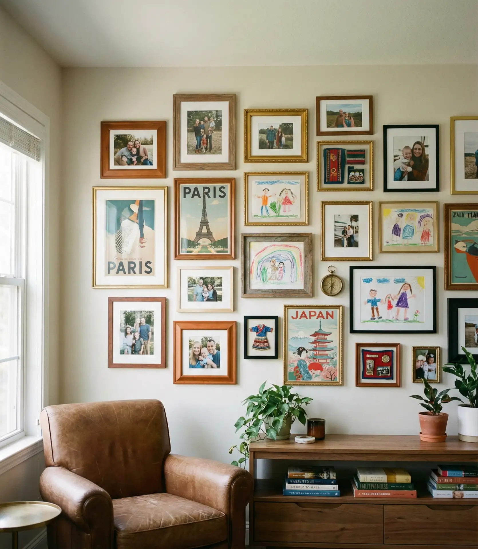Eclectic Gallery Wall with Personal Collections 1