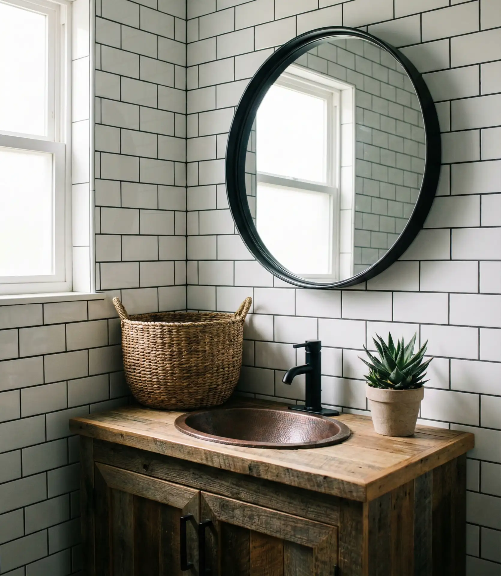 Edgy Western Bathroom with Black Fixtures 2