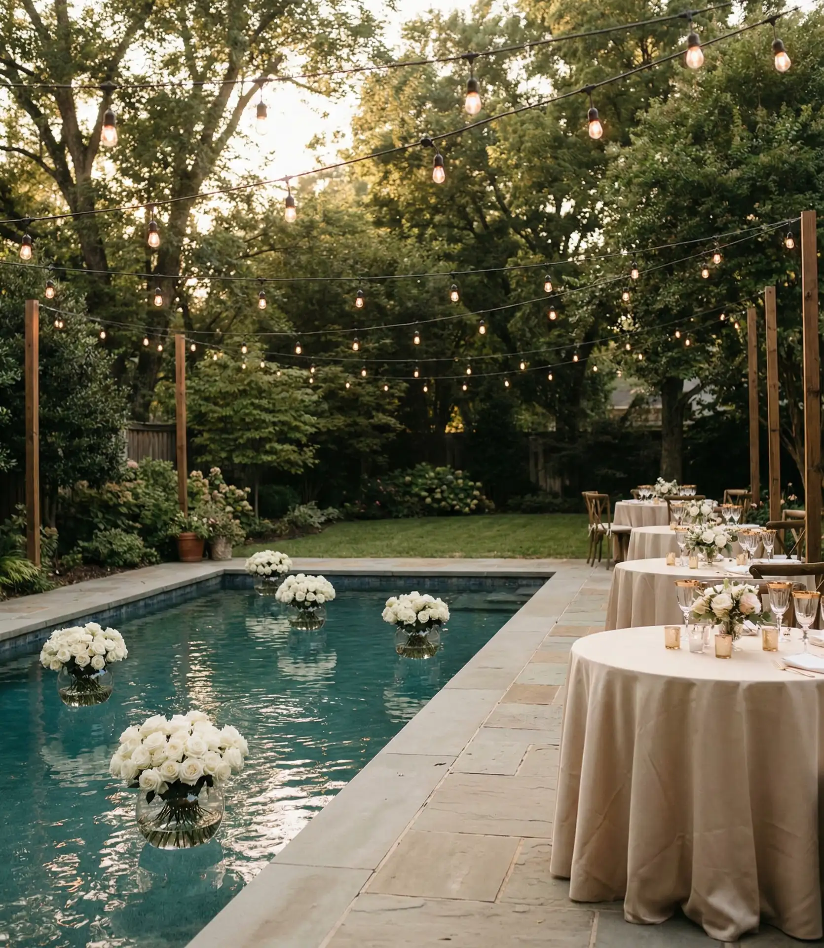 Elegant Wedding Reception Poolside 1