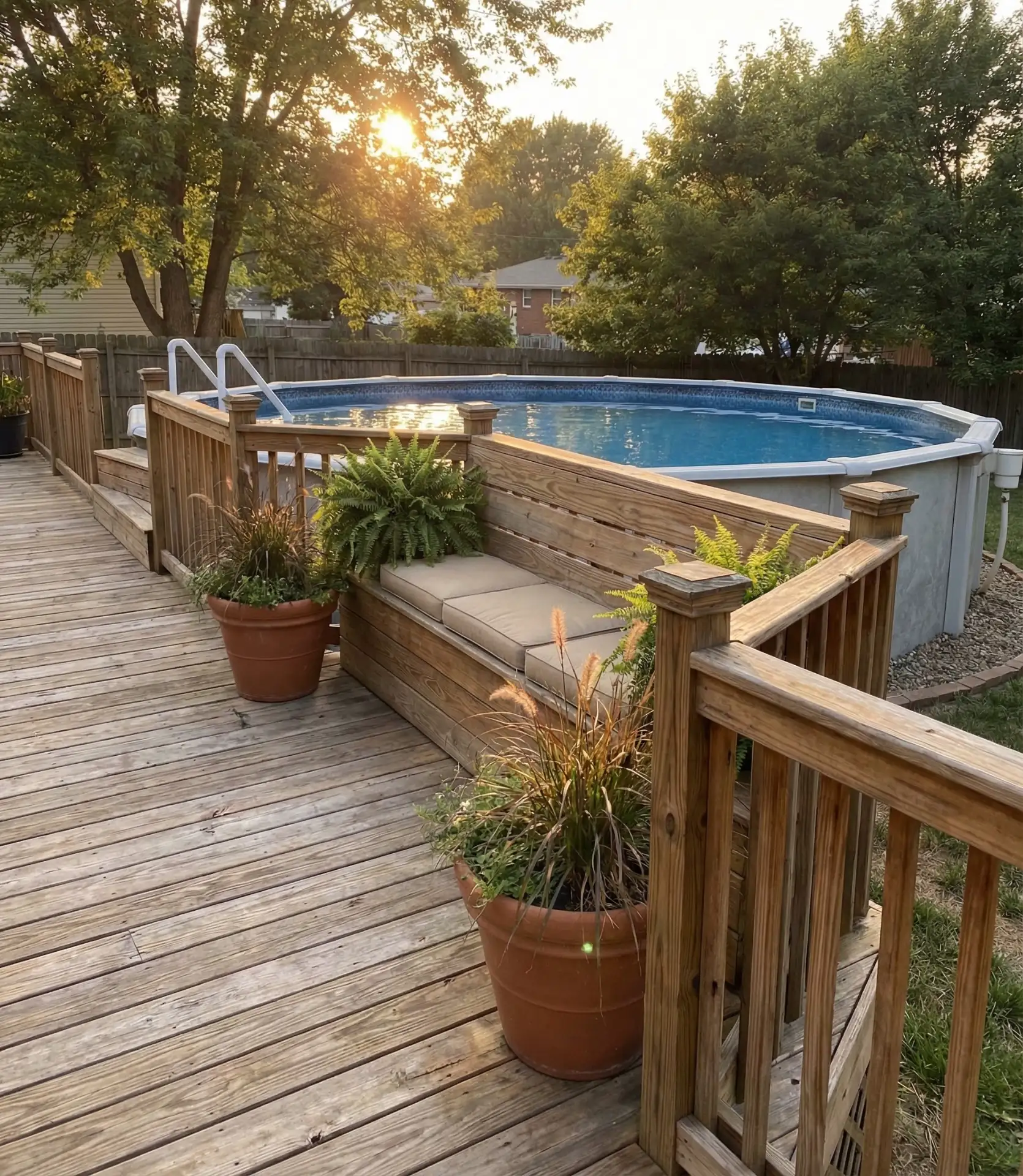 Elevated Wood Platform for Above Ground Pools 1